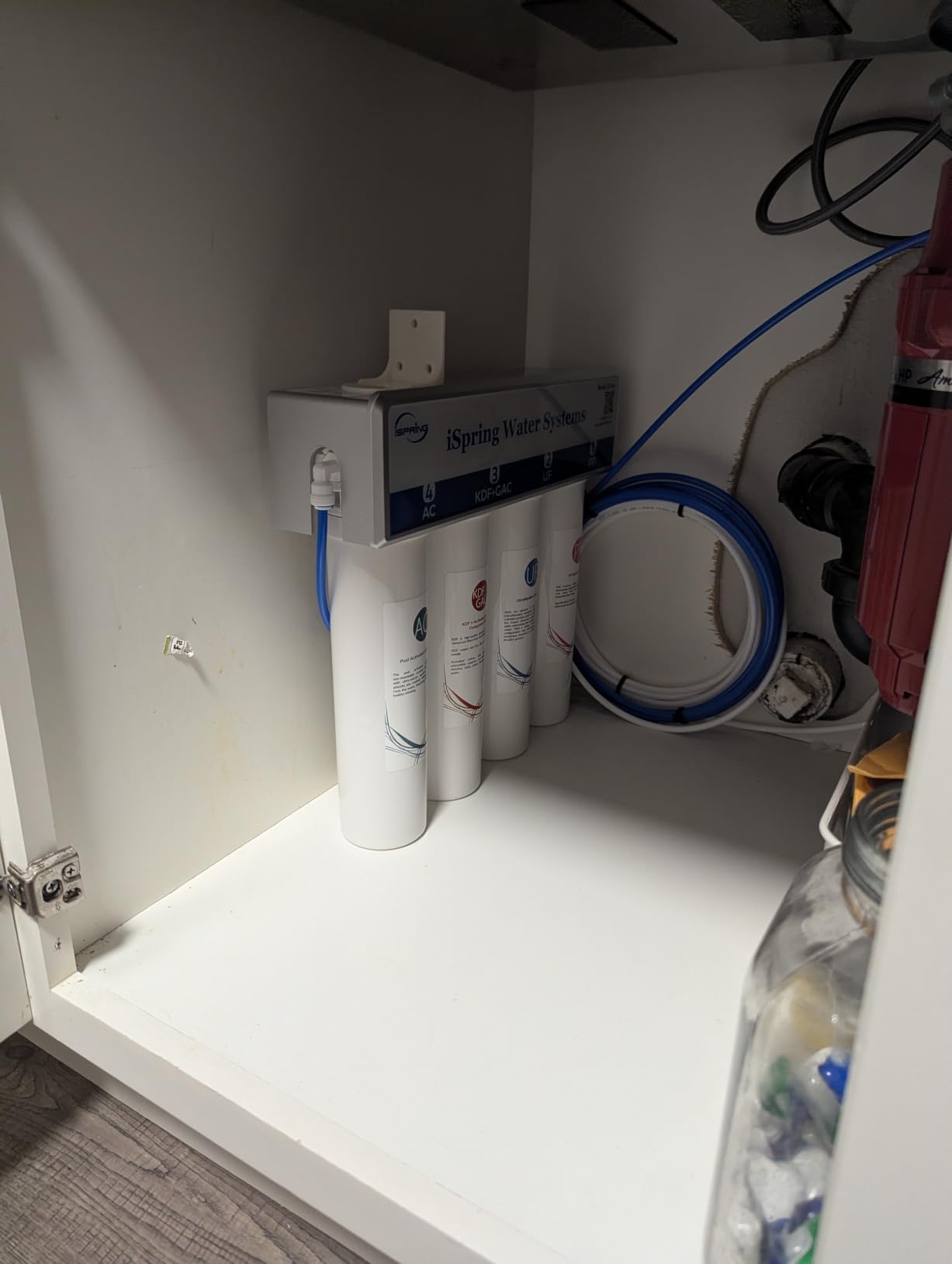iSpring CU-A4 4-Stage Ultra Filtration Under Sink Water Filter System | 0.01μm, Space-saving, Reduces 99.99% Contaminants, Quick Filter Change, With Brushed Nickel Faucet, Up to 12 Months customer photo 2