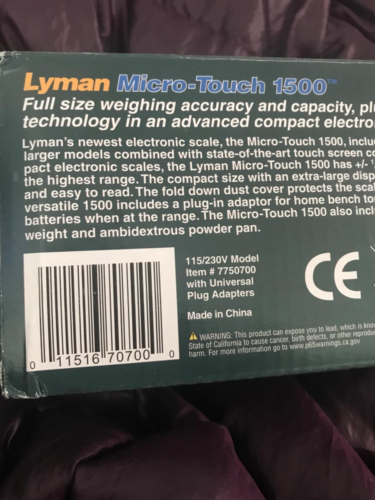 Lyman Micro-Touch 1500 Electronic Scale 110V 7750700 customer photo 1