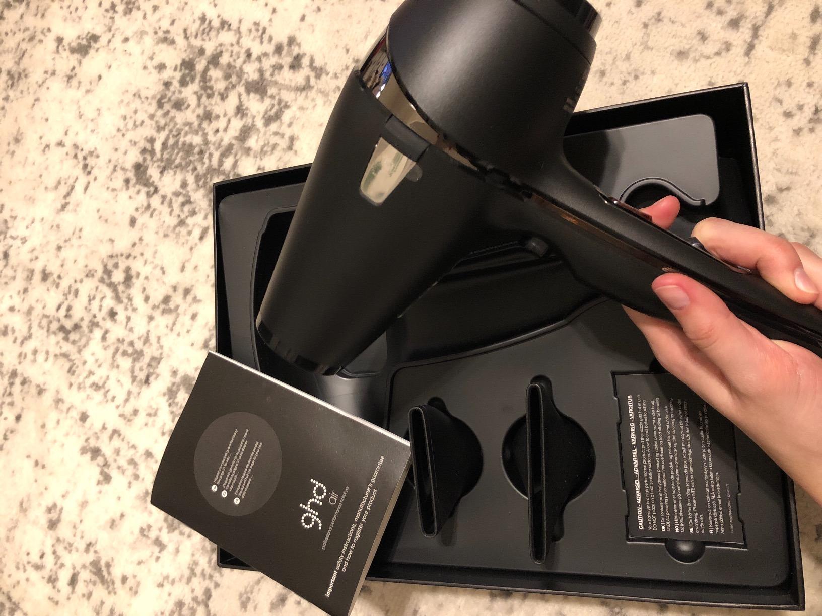 ghd Air Hair Dryer - 1600w Professional Blow Dryer, Salon Strength Motor, Concentrator Nozzle, Adjustable Temperature Setting, and Ionic Technology for Super-Fast Drying - Black customer photo 2