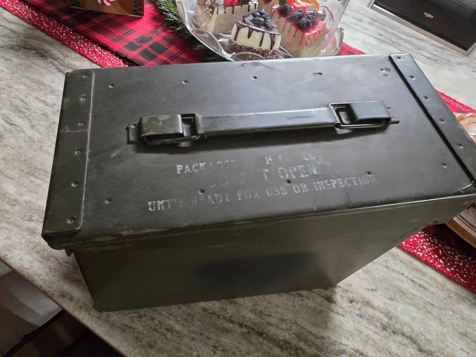 U.S. G.I. M2A1 50 Cal Ammo Can Organizer (OD Green) - Watertight Seal Metal Storage Box w/ Hinged Lid & Secure Latch - Ideal Ammo Can Surplus for Gear, First Aid, & Survival Supplies customer photo 2