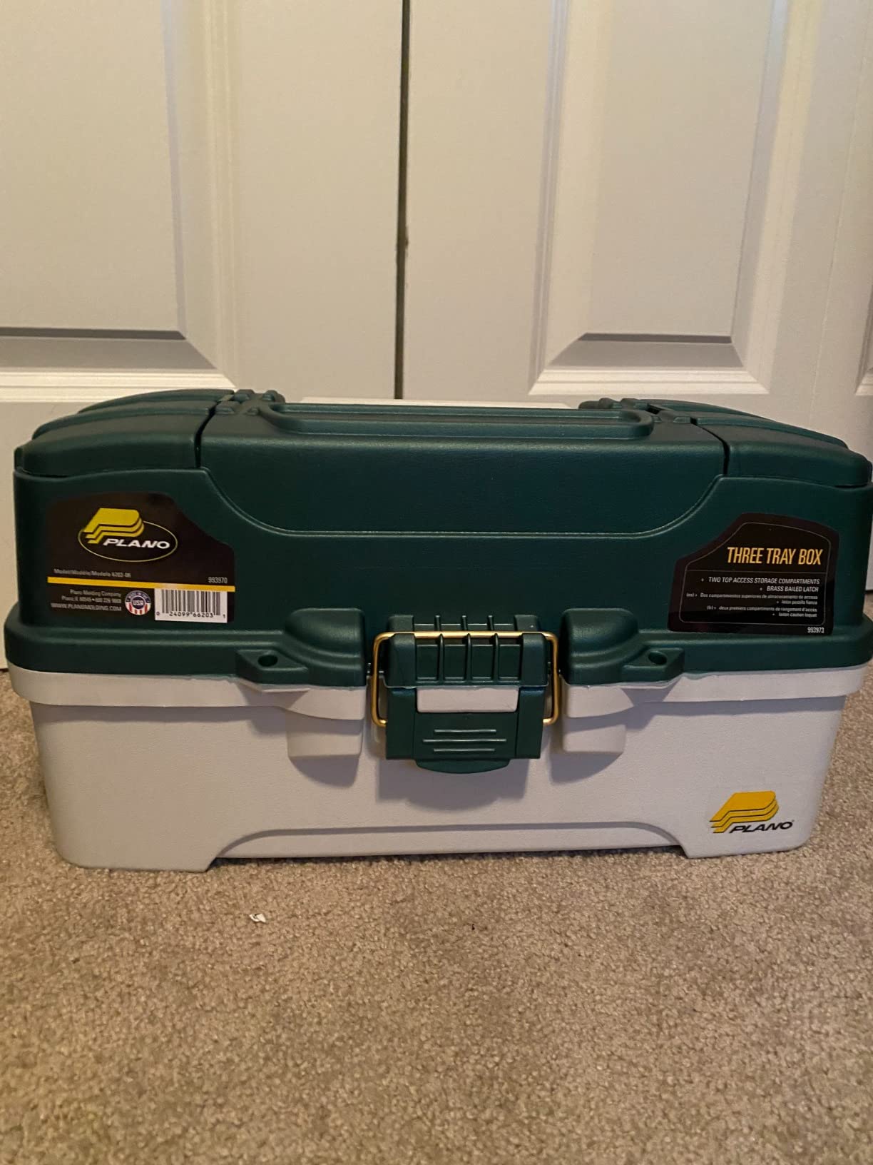 Plano 3-Tray Tackle Box with Dual Top Access, Dark Green Metallic/Off White, Premium Tackle Storage customer photo 2