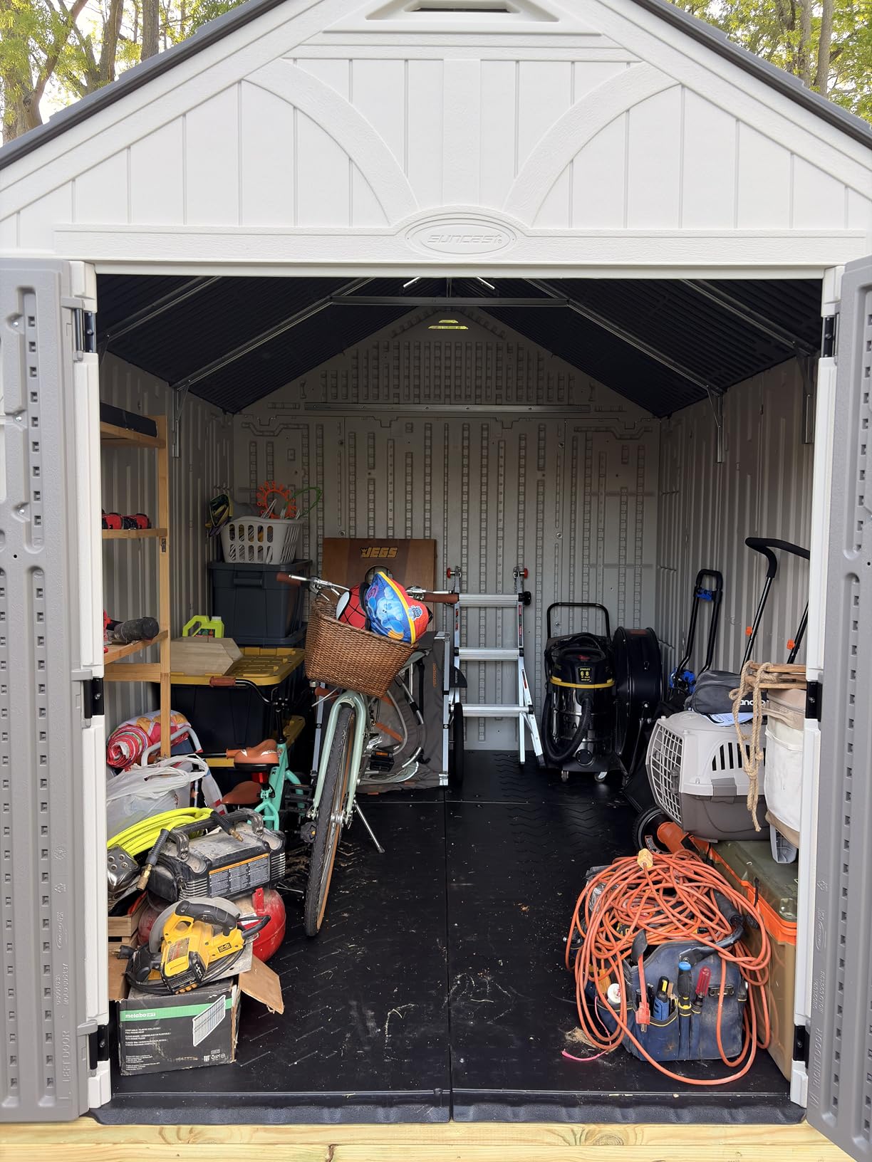 Suncast 8x10 Ft. Outdoor Storage Shed - Large Resin Outdoor Shed with Floor Included, Lockable Double Doors & Skylights. 547 Cu Ft Tremont Garden Resin Sheds for Lawn Tools, Riding Mowers, & Bikes customer photo 2
