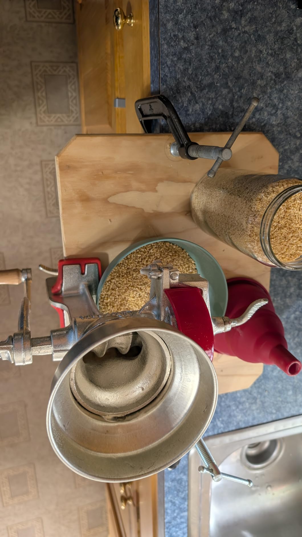 Victoria Manual Cast Iron Grain Mill with High Hopper, Premium Corn-Grinding Mill and Grain Grinder customer photo 2