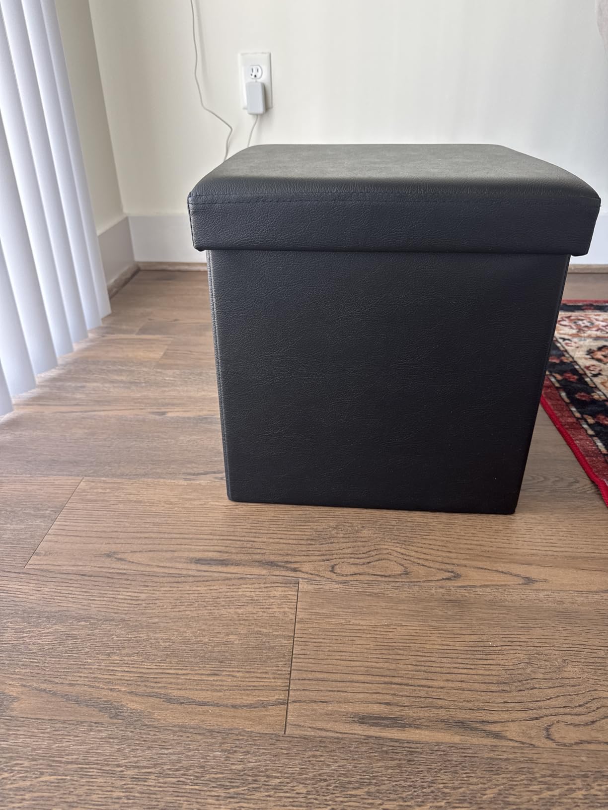 SONGMICS MAZIE Collection - 15 Inches Ottoman with Storage, Footstool, Storage Ottoman, Load 660 lb, for Dorm, Living Room, Bedroom, Synthetic Leather, Brown ULSF10B customer photo 2