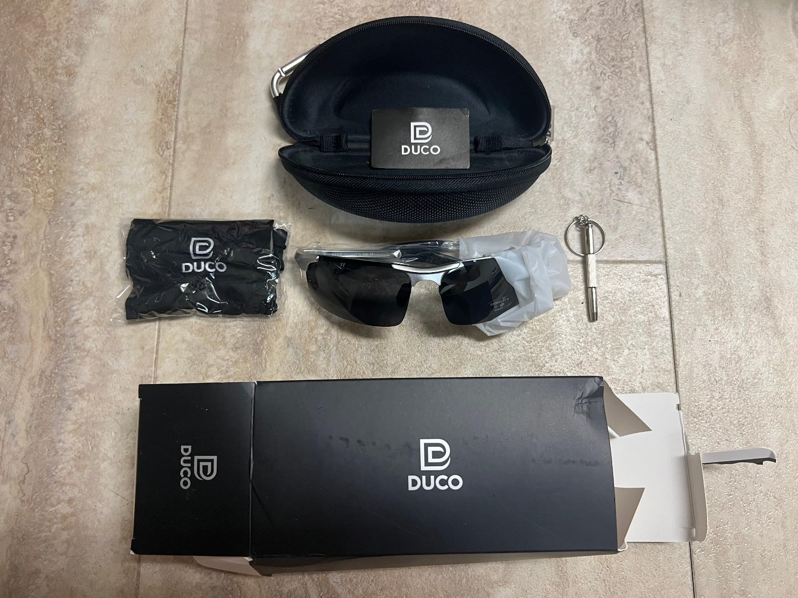 DUCO Mens Sports Polarized Sunglasses UV Protection Sunglasses for Men 8177 | Premium Al-Mg Frame-Lightweight, Sturdy, Anti-Slip, Wrap-Around, Polarized Lenses Cut Glare For Driving, Fishing, Hiking customer photo 1
