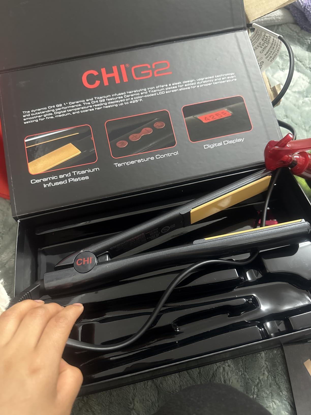 CHI G2 Flat Iron, Hair Straightener for A Smooth Finish, Ceramic Heater for 40 Second Heat Up, Durable Design, 1.25