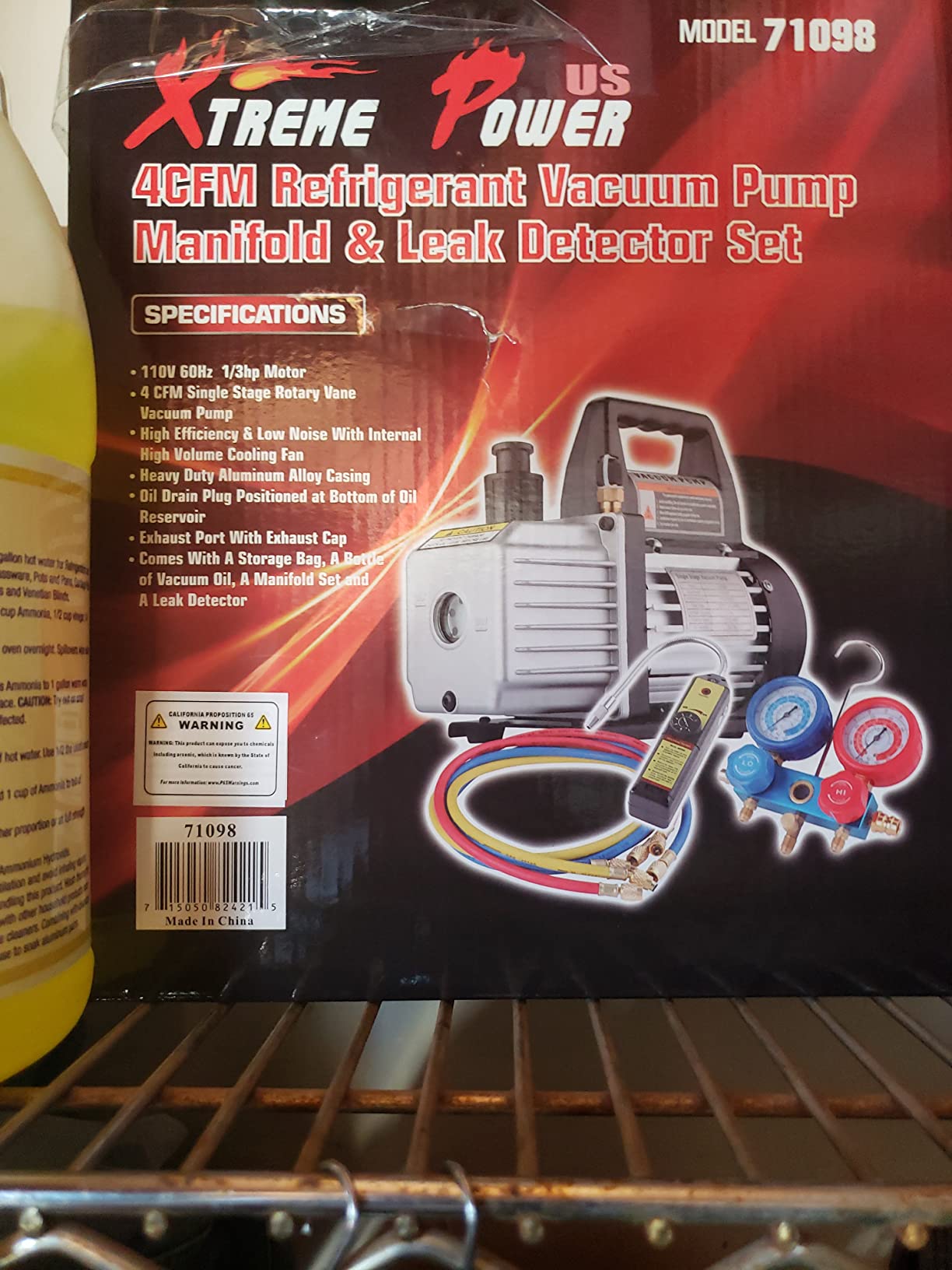 XtremepowerUS 4 CFM HVAC Vacuum Pump Kit with R134a R22 R32 R410A Manifold Gauge Set, Leak Detector, R134a Quick Couplers, Can Tap & Carry Bag for AC Refrigeration Recharge customer photo 1