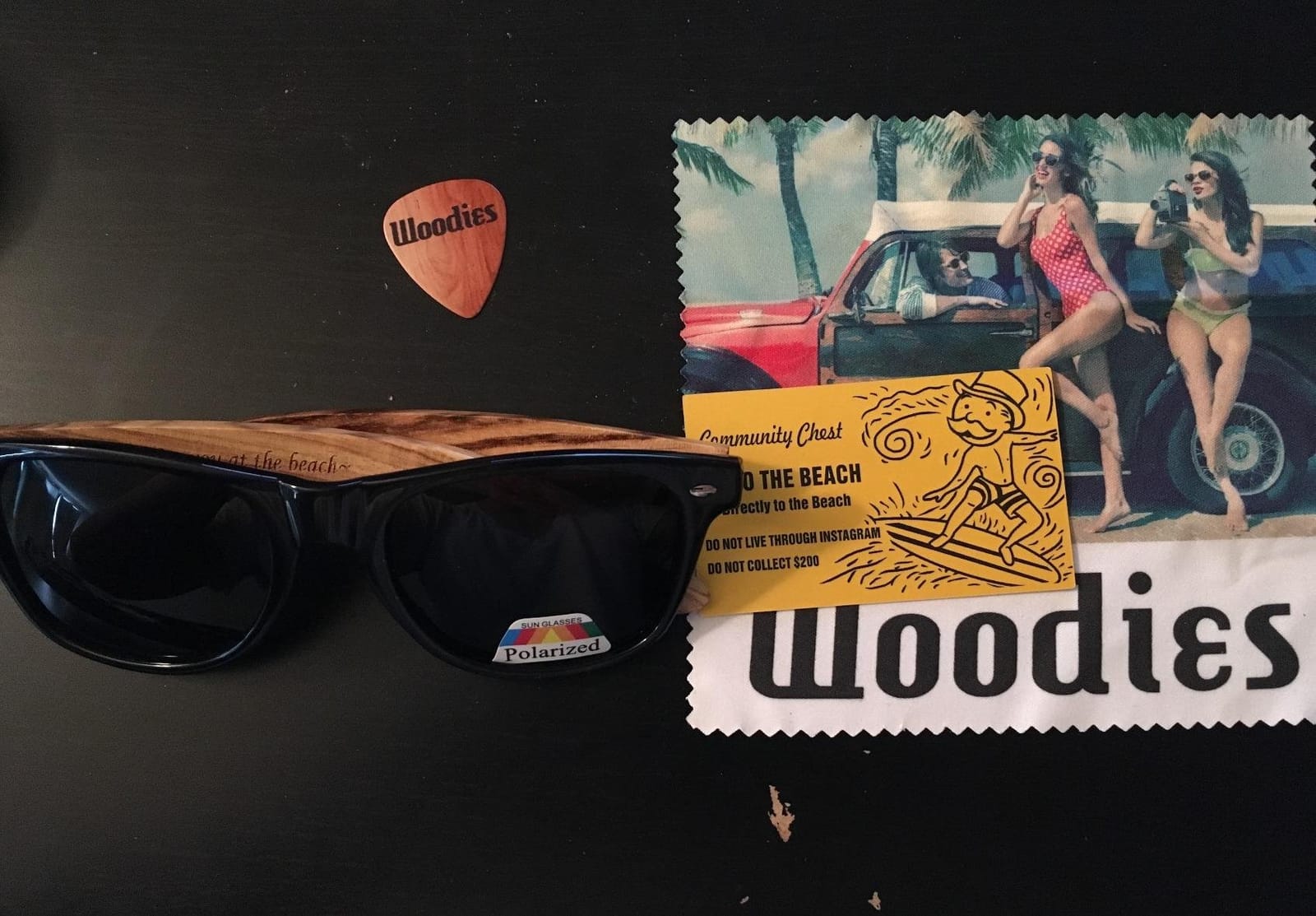 Woodies Zebra Wood Sunglasses with Black Polarized Lenses customer photo 1