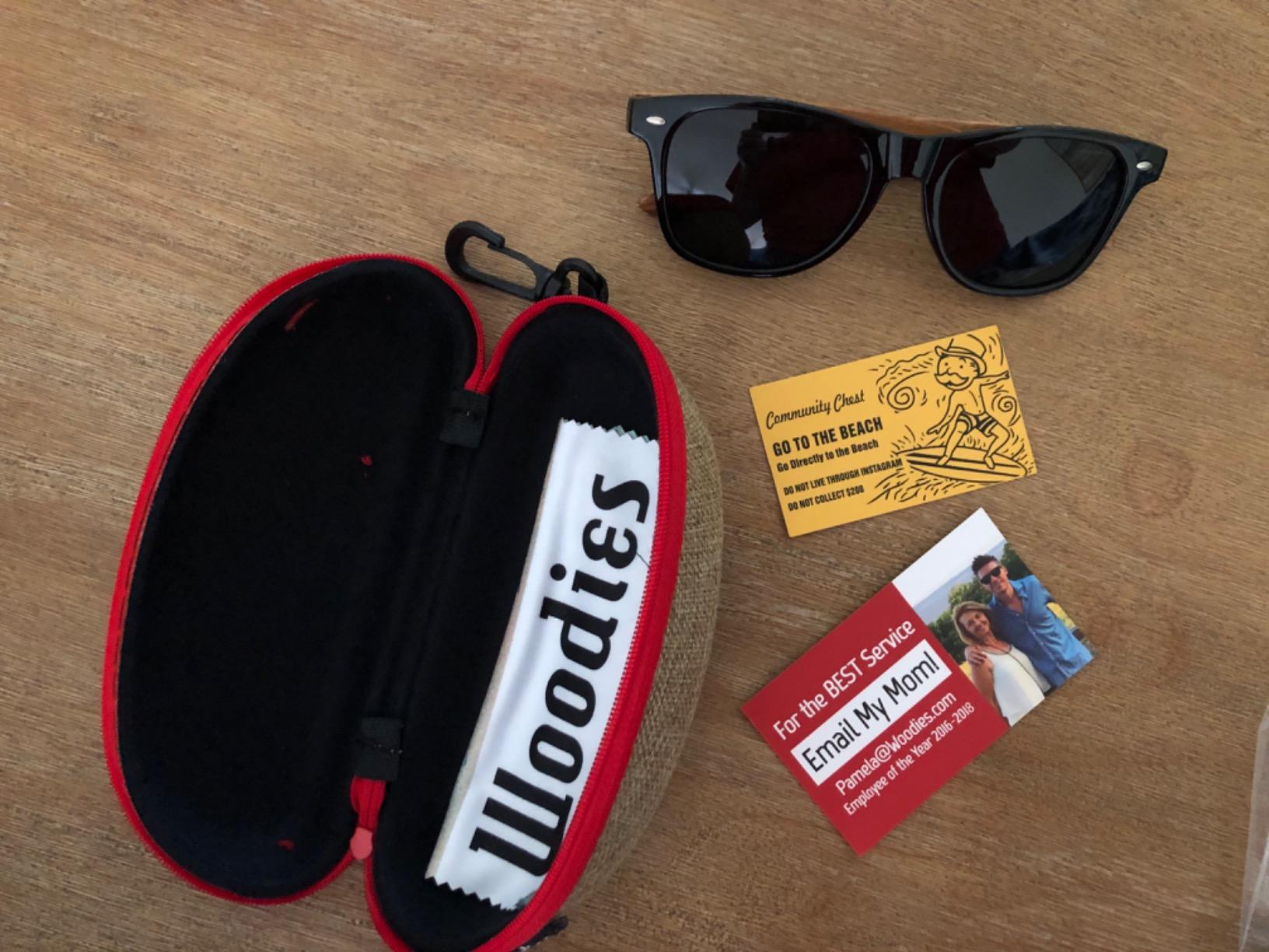 Woodies Zebra Wood Sunglasses with Black Polarized Lenses customer photo 2