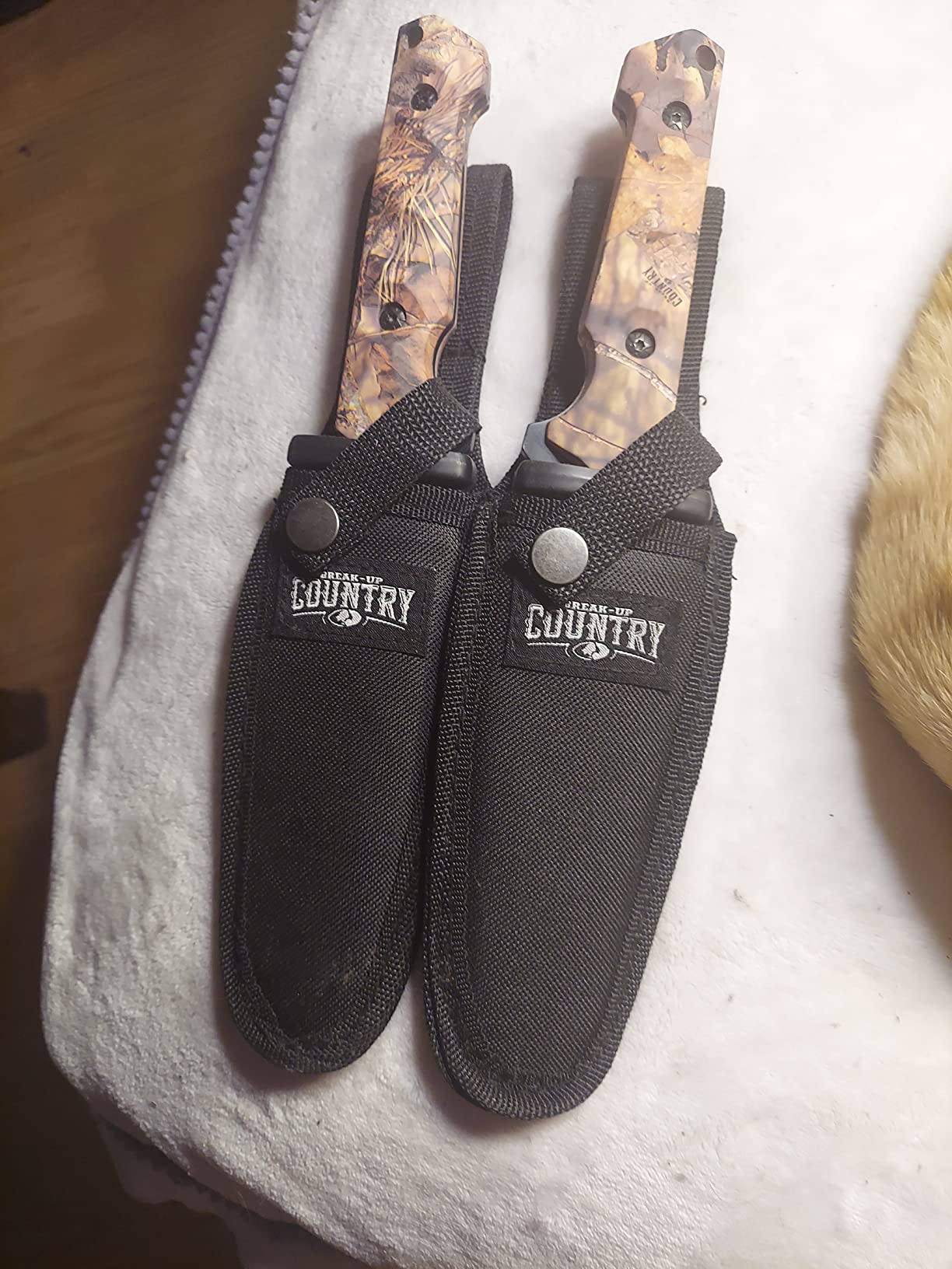 Mossy Oak Fixed Blade Hunting Knife Set - 2 Piece, Full Tang Handle Straight Edge and Gut Hook Blades Game Processing Knife, Sheath Included customer photo 1