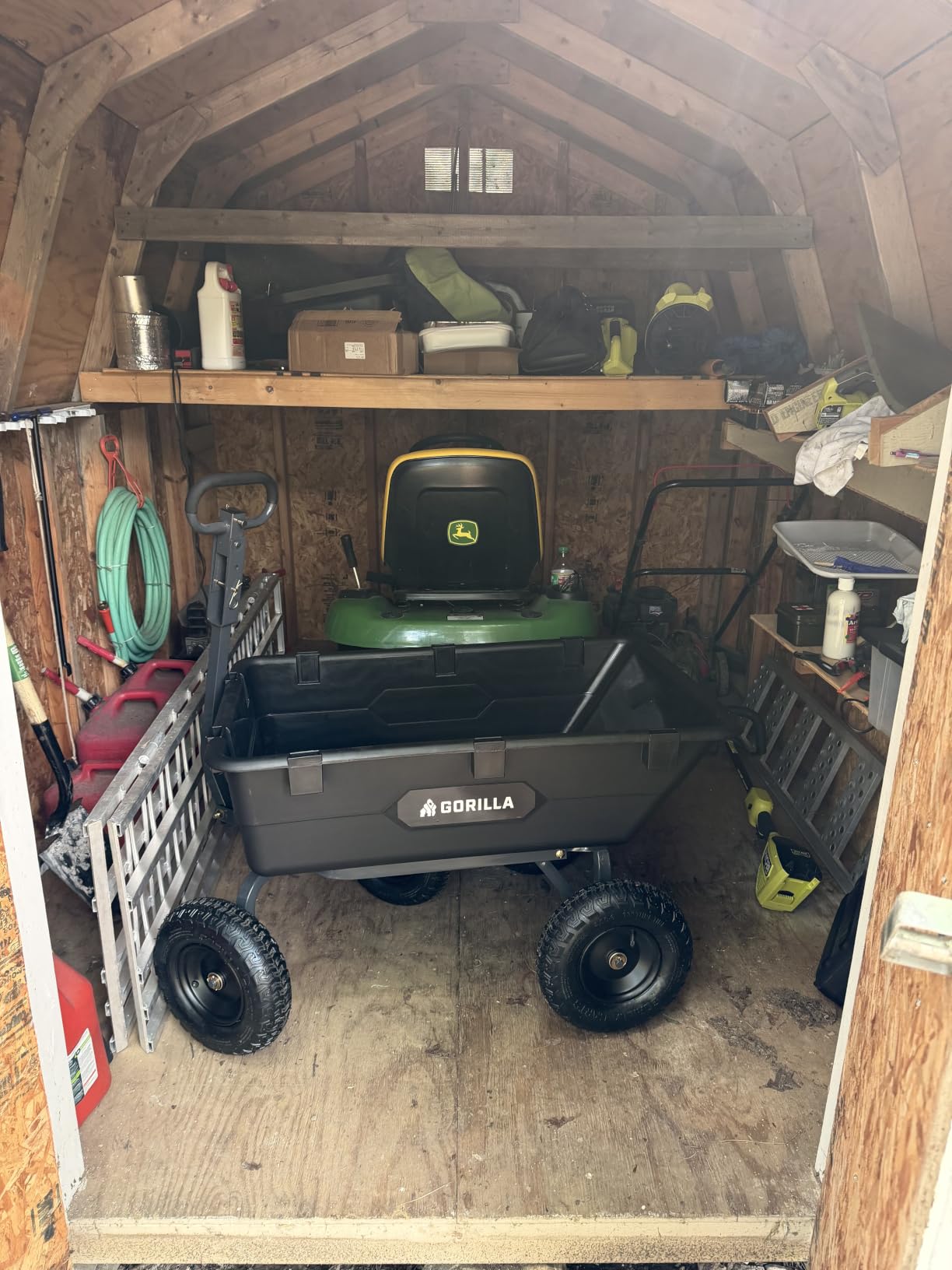 Gorilla Carts Heavy-Duty Poly Dump Cart, 5 Cu Ft Tub, 800 lb Haul Capacity, Gray - Towable Utility Wagon with Quick-Release Dumping & Pneumatic Tires for Yard, Landscaping and Gardening customer photo 1