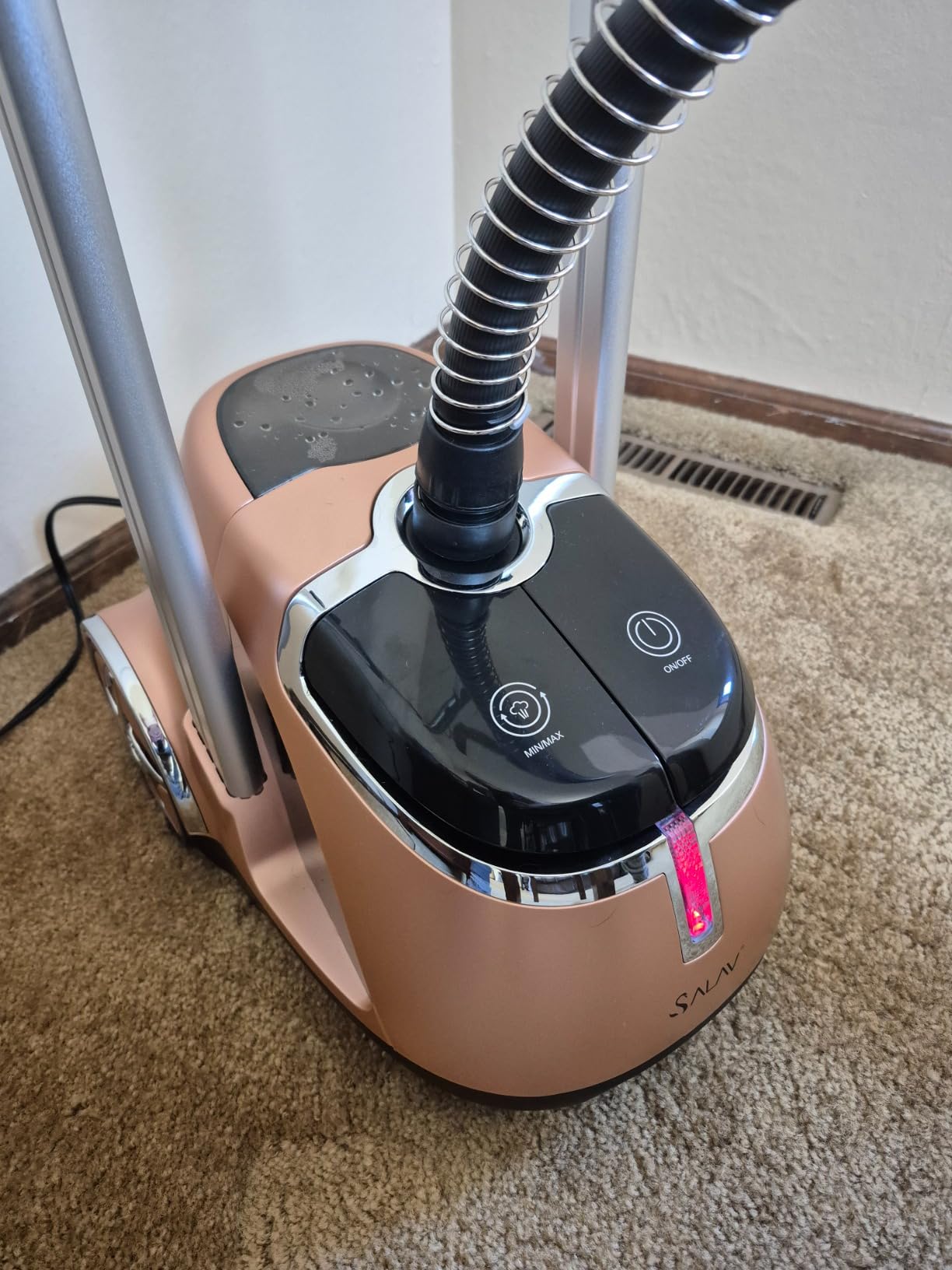 SALAV Limited Edition Professional Series Dual Bar Garment Steamer with Foot Pedals, Stainless Steel Steam Plate, Retractable Power Cord, 1.8L (60.8 oz) Water Tank, 1500 watts, 60+mins of Steam customer photo 2