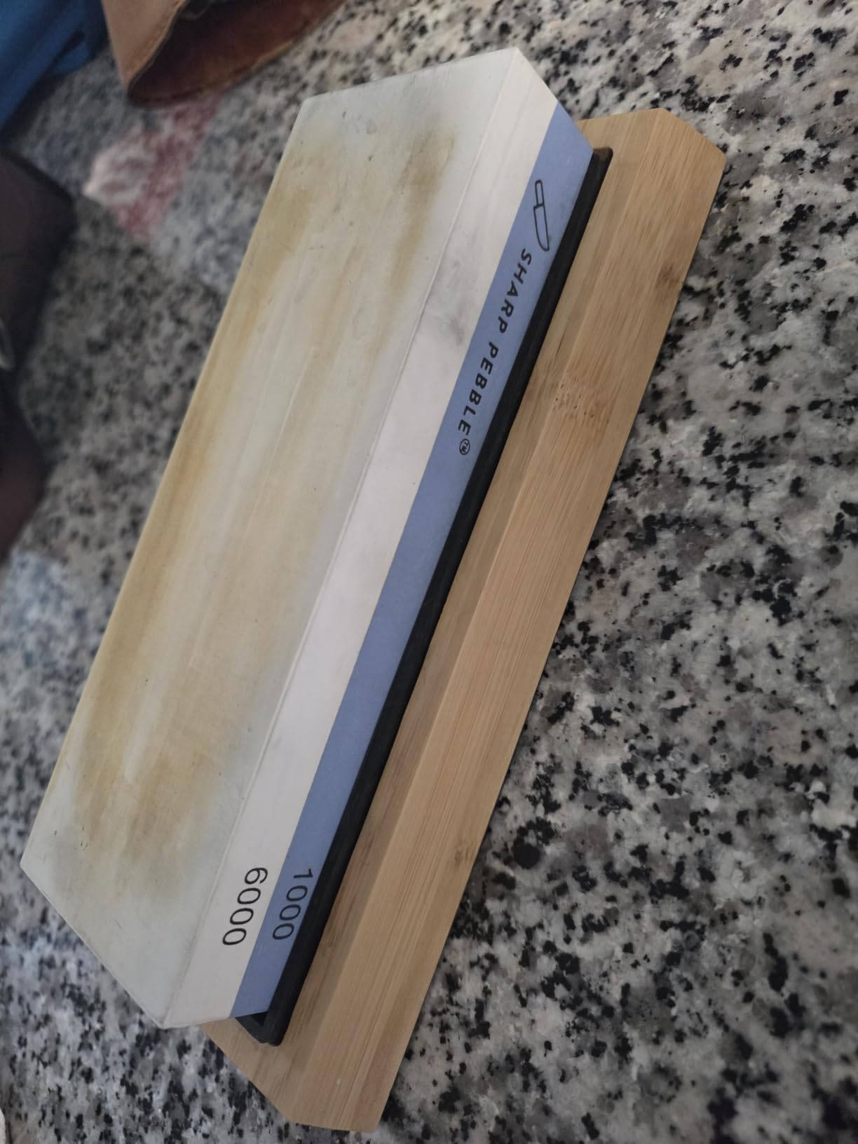 Sharp Pebble Whetstone Knife Sharpener - 1000/6000 Grit Sharpening Stone | Angle Guide for Foolproof Results - Wet Stone Sharpener & Honing Kit with Non-Slip Bamboo Base- Guided Beginner Instructions customer photo 2