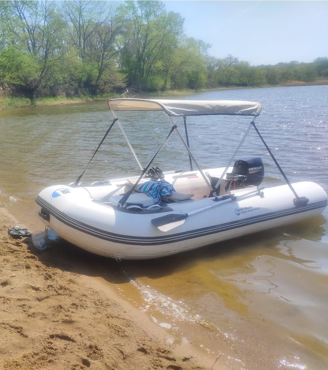 Killer Whale 10.8' Inflatable Dinghy | Aluminum Floor Dinghy with Durable Heat-Welded PVC | 5 Person Inflatable Dinghy | 15HP Motor Ready | 1,268 lb max load customer photo 2