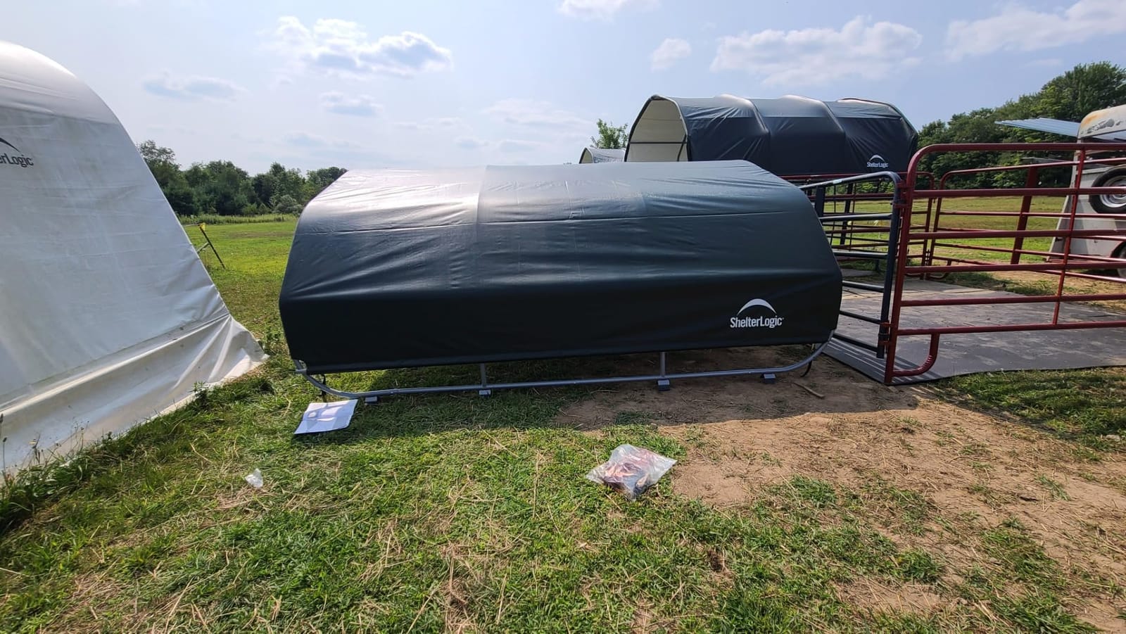 ShelterLogic 12' x 12' Corral Shelter and Livestock Shade Waterproof and UV Treated Universal Cover for Horses, Goats, and Other Livestock (Corral Panels Not Included) customer photo 2