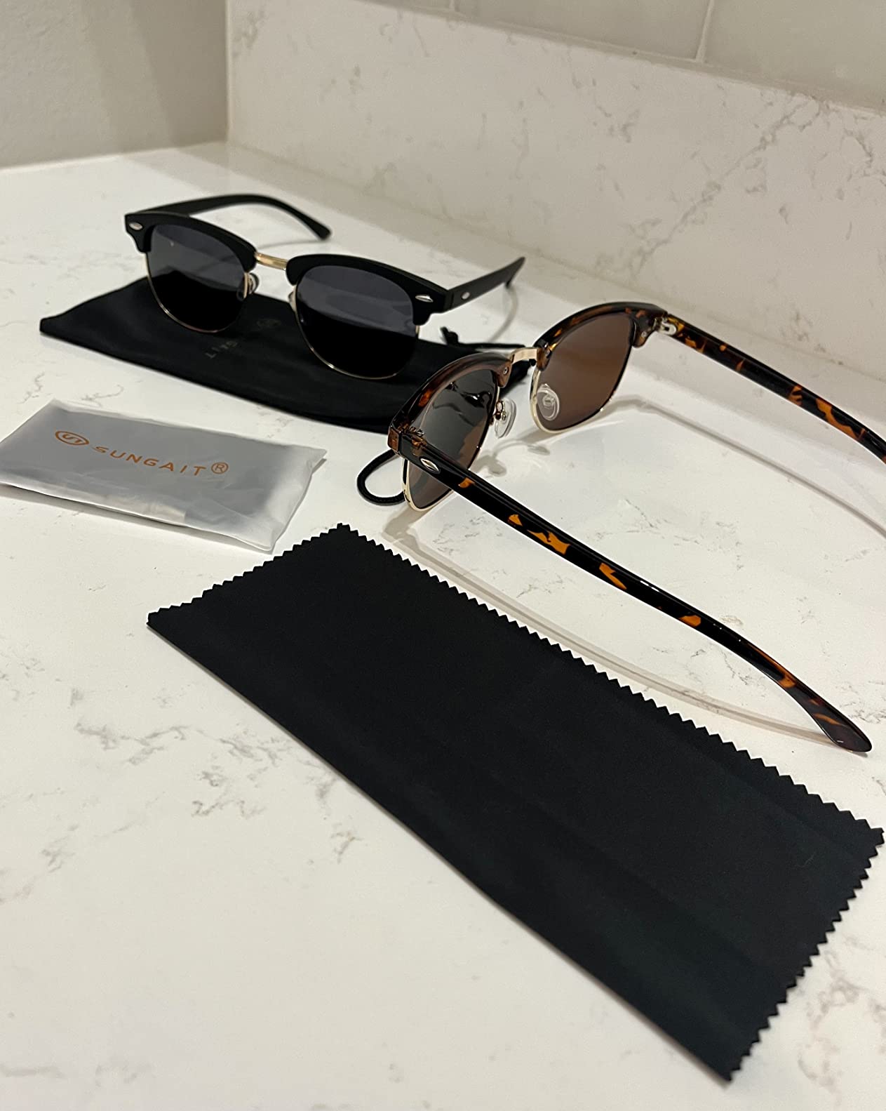 SUNGAIT Polarized Sunglasses for Men and Women, Classic Half-Frame Retro Shades for Driving, Travel, and Outdoor Activities customer photo 1