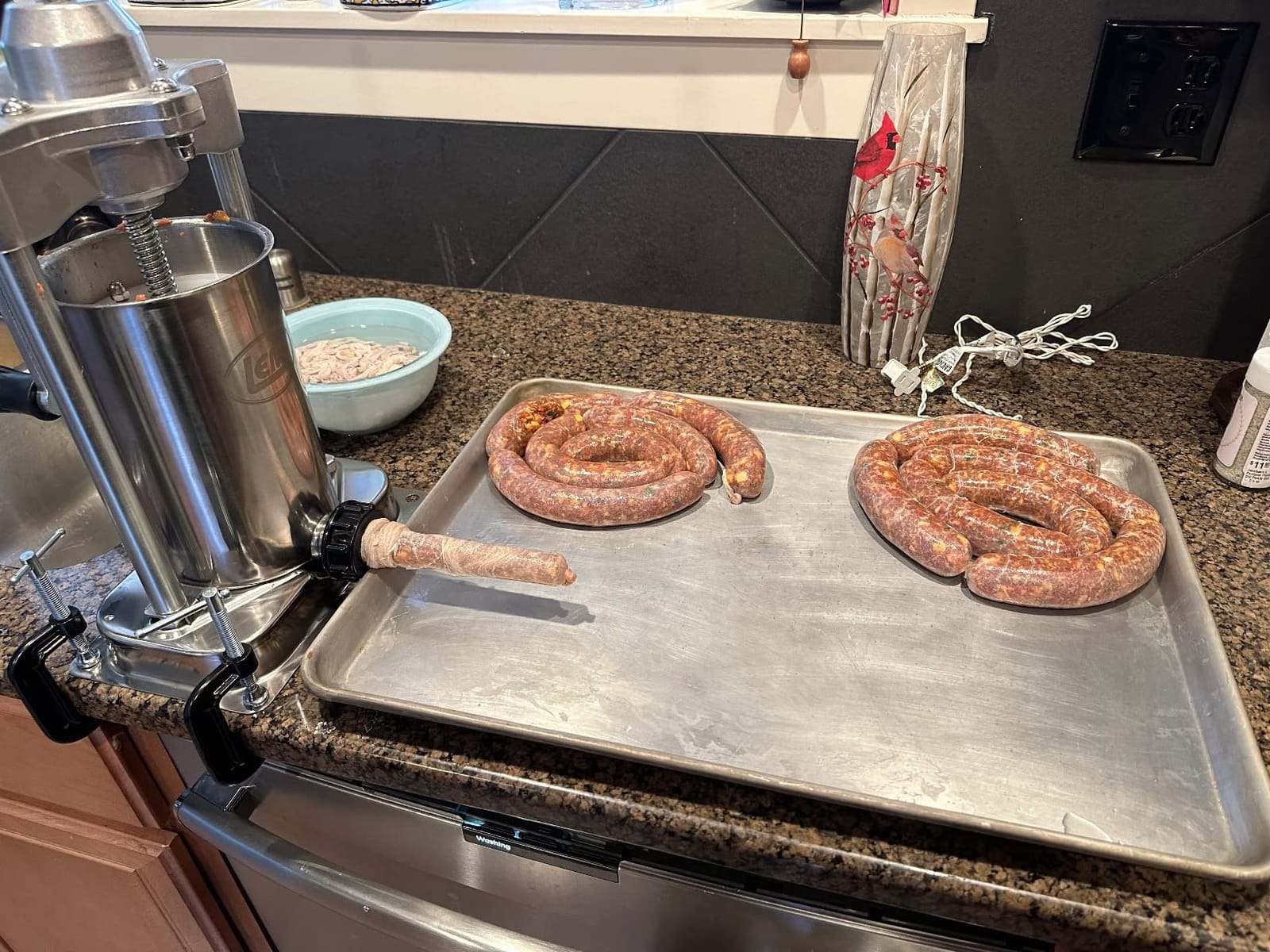 LEM Products MightyBITE 5 lb Sausage Stuffer, Professional Design, Stainless Steel, Includes Clamps & Stuffing Tubes, Removable Cylinder, Air-Release Piston customer photo 1