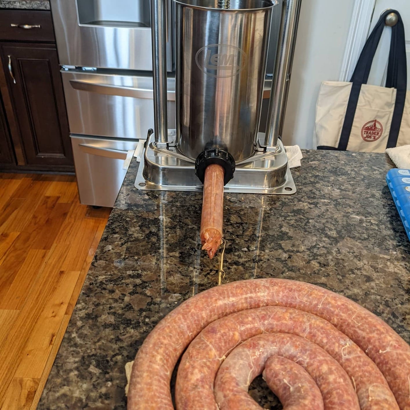 LEM Products MightyBITE 5 lb Sausage Stuffer, Professional Design, Stainless Steel, Includes Clamps & Stuffing Tubes, Removable Cylinder, Air-Release Piston customer photo 2