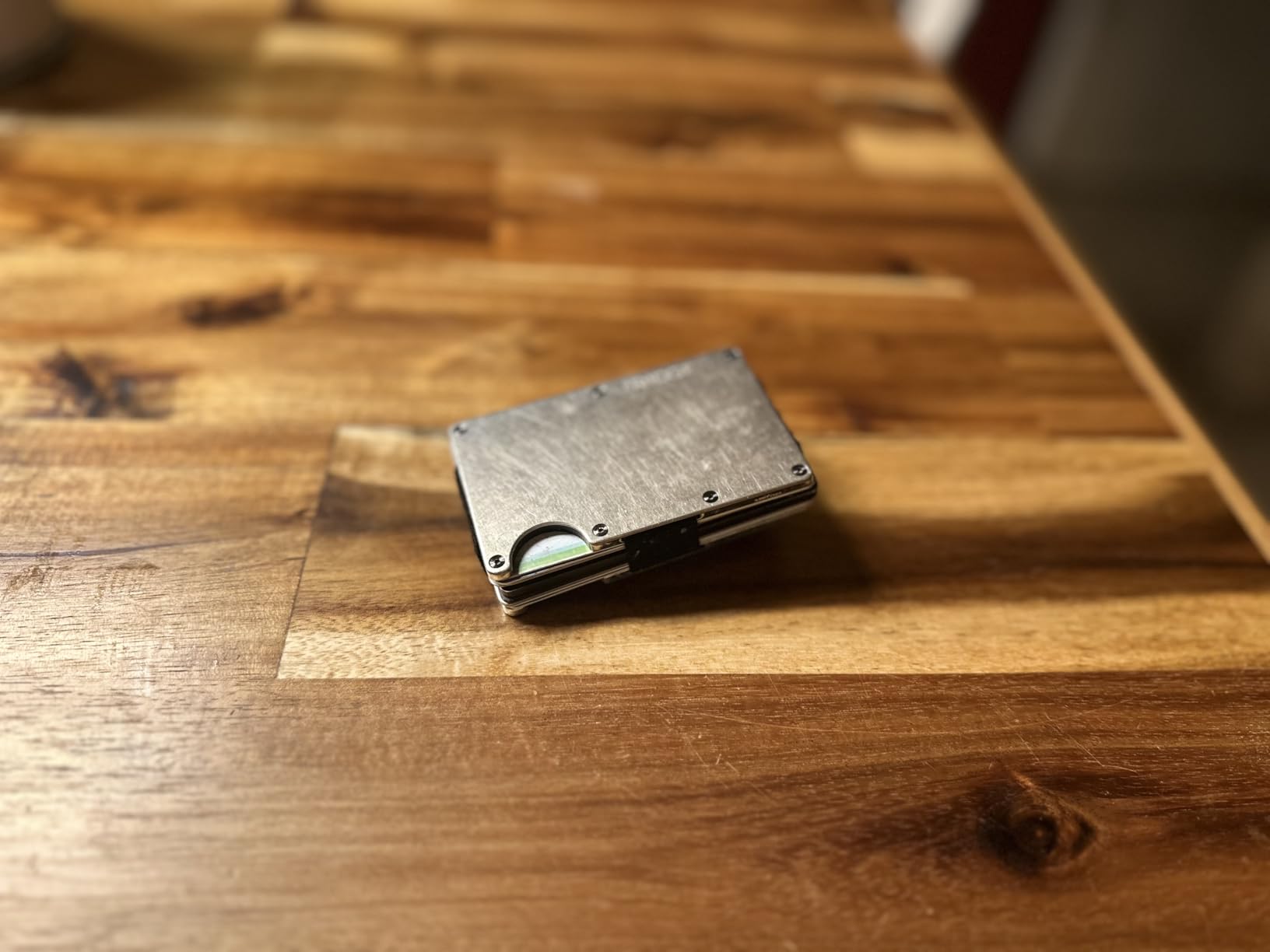Ridge Wallet for Men - Slim Minimalist Compact Wallet and Card Holder, RFID Protected Front Pocket Wallets for Men with Integrated Money Clip (Burnt Titanium) customer photo 2
