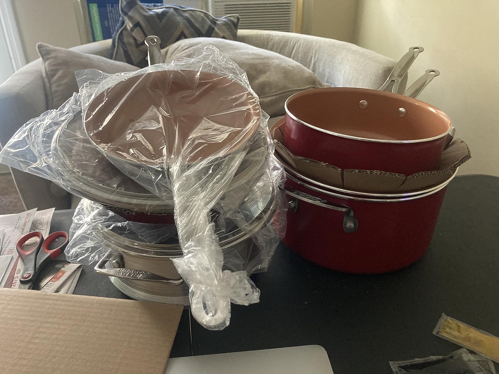 BulbHead Red Copper 10 PC Copper-Infused Ceramic Non-Stick Cookware Set customer photo 2