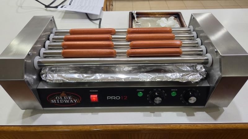Electric 18 Hot Dog 7 Roller Grill Cooker Machine 900-Watt - Commercial Grade customer photo 2