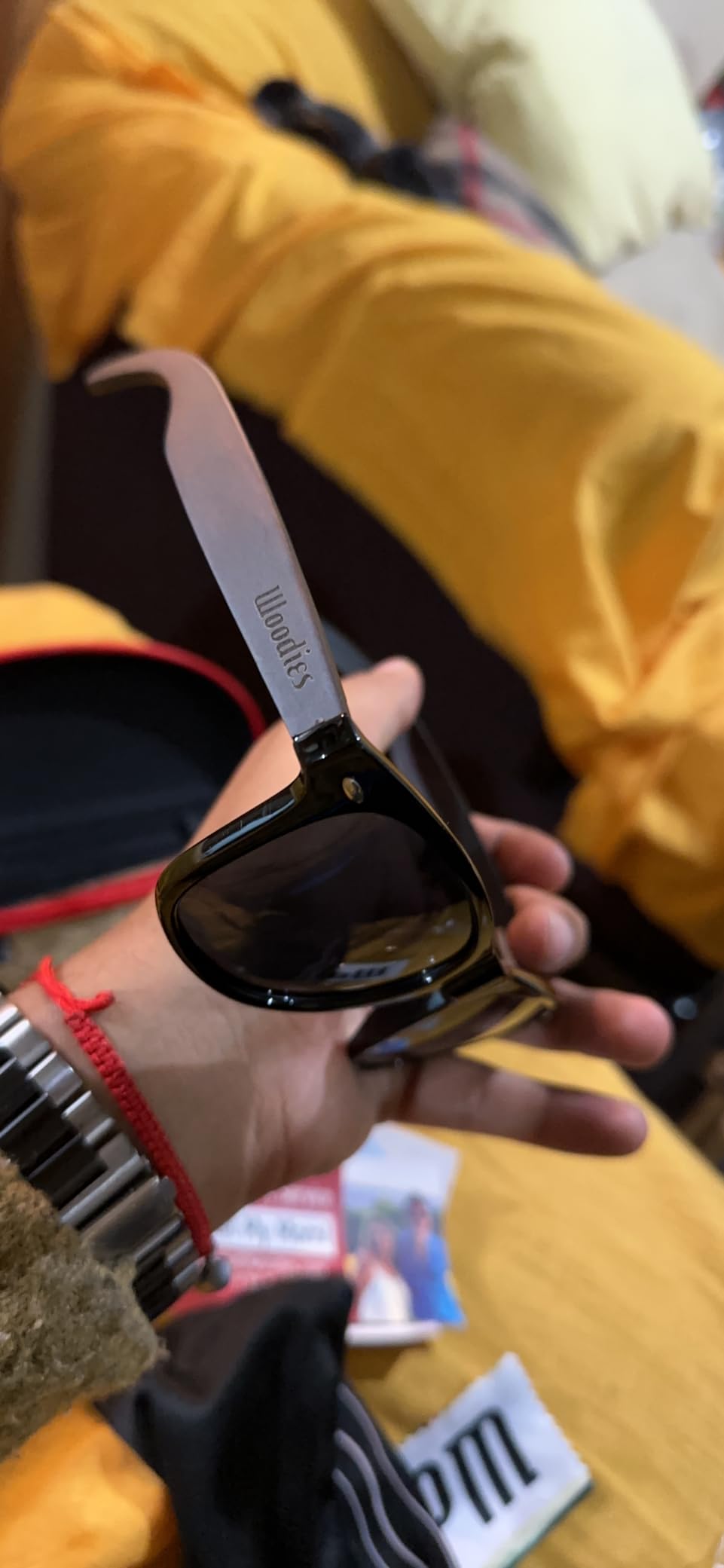Woodies Ebony Wood Sunglasses with Black Polarized Lenses customer photo 2