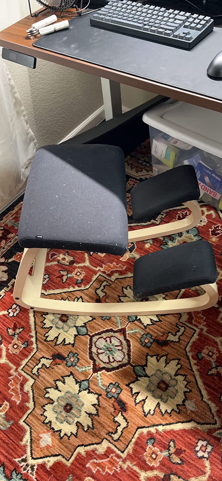 Varier Ergonomic Kneeling Chair, Rocking Knee Stool for Home Office Desk | Backless ergonomic kneeling chair with a rocking motion for active sitting and core strength; cushioned seat, holds 250 lb customer photo 2
