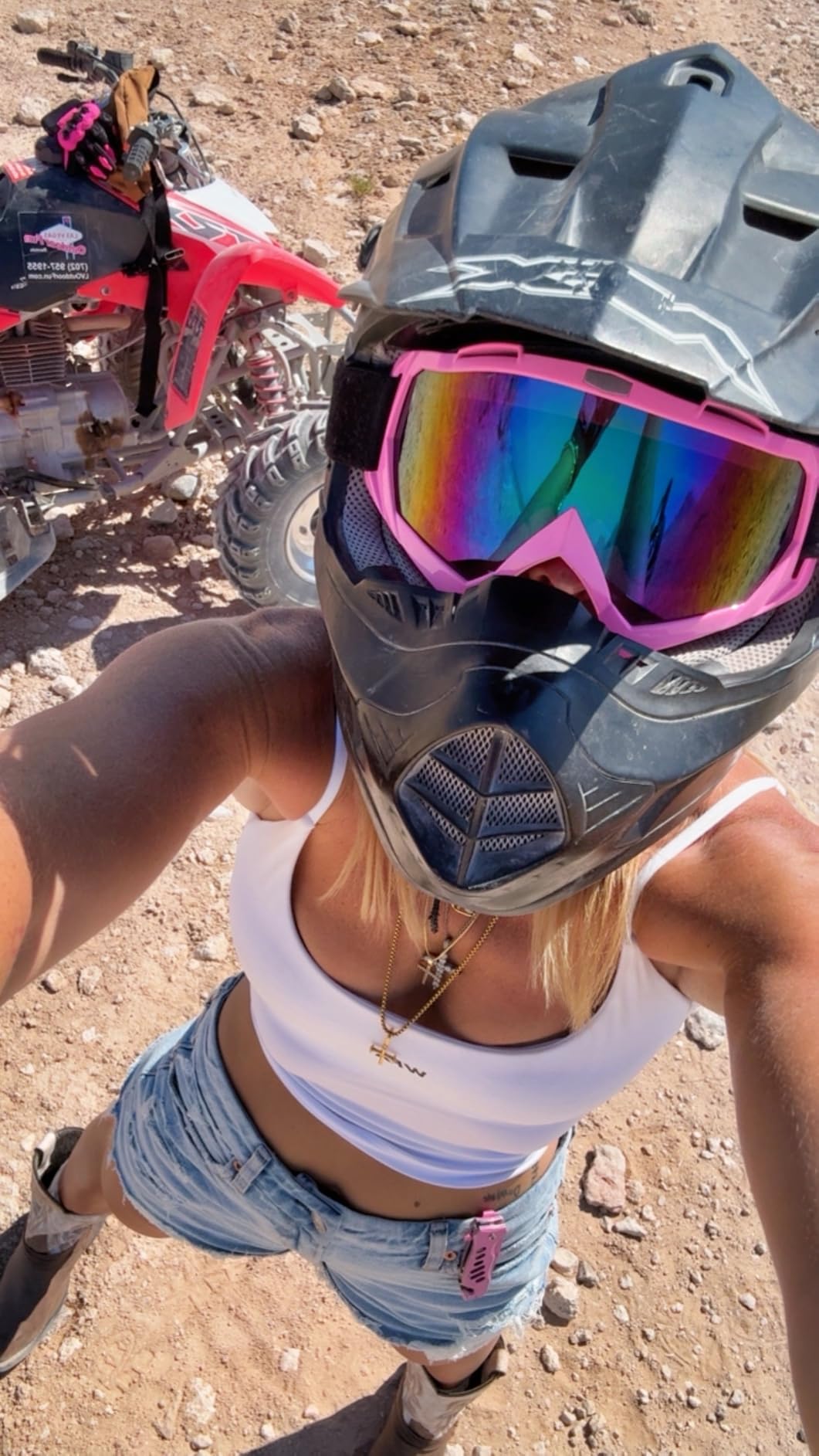 Motorcycle Goggles Dirt Bike ATV Goggles (Black frame+Color lens) - Motocross Goggles, Windproof Dustproof, Scratch Resistant, Racing Goggles, Ski Goggles, Protective Safety Glasses, PU Resin customer photo 2