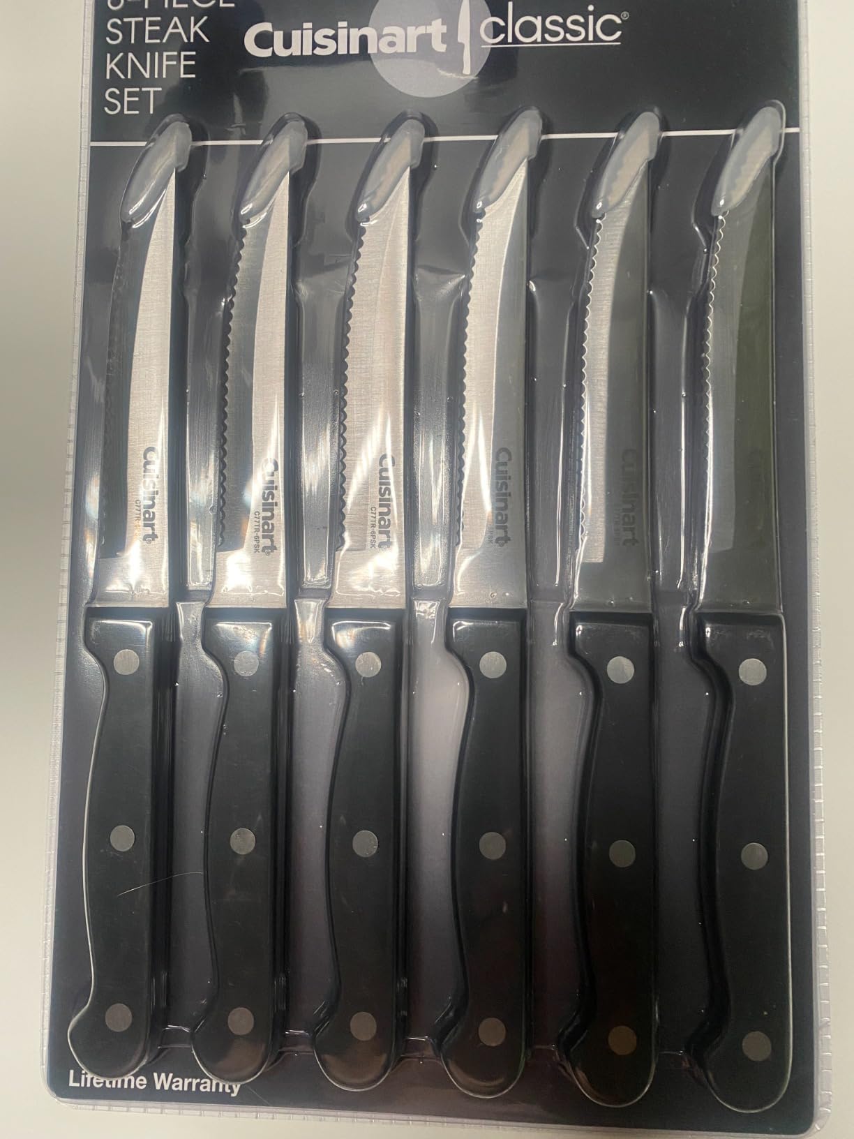 Cuisinart 6pc Steak Knife Set with Steel Blades for Precise Cutting, Lightweight Stainless Steel, C77TR-6PSK, Black customer photo 2