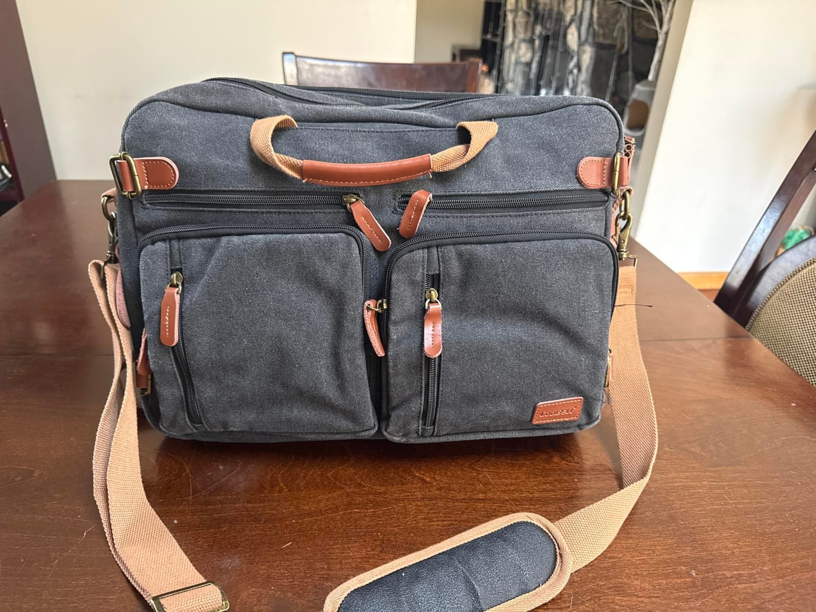 CoolBELL Convertible Backpack Messenger Shoulder Bag Laptop Case Handbag Business Briefcase Multi-Functional Travel Rucksack Fits 17.3 Inch Laptop for Men/Women (Black) customer photo 1