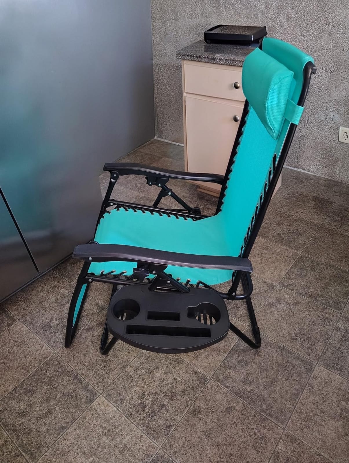 Best Choice Products Set of 2 Adjustable Steel Mesh Zero Gravity Lounge Chair Recliners w/Pillows and Cup Holder Trays - Gray customer photo 2