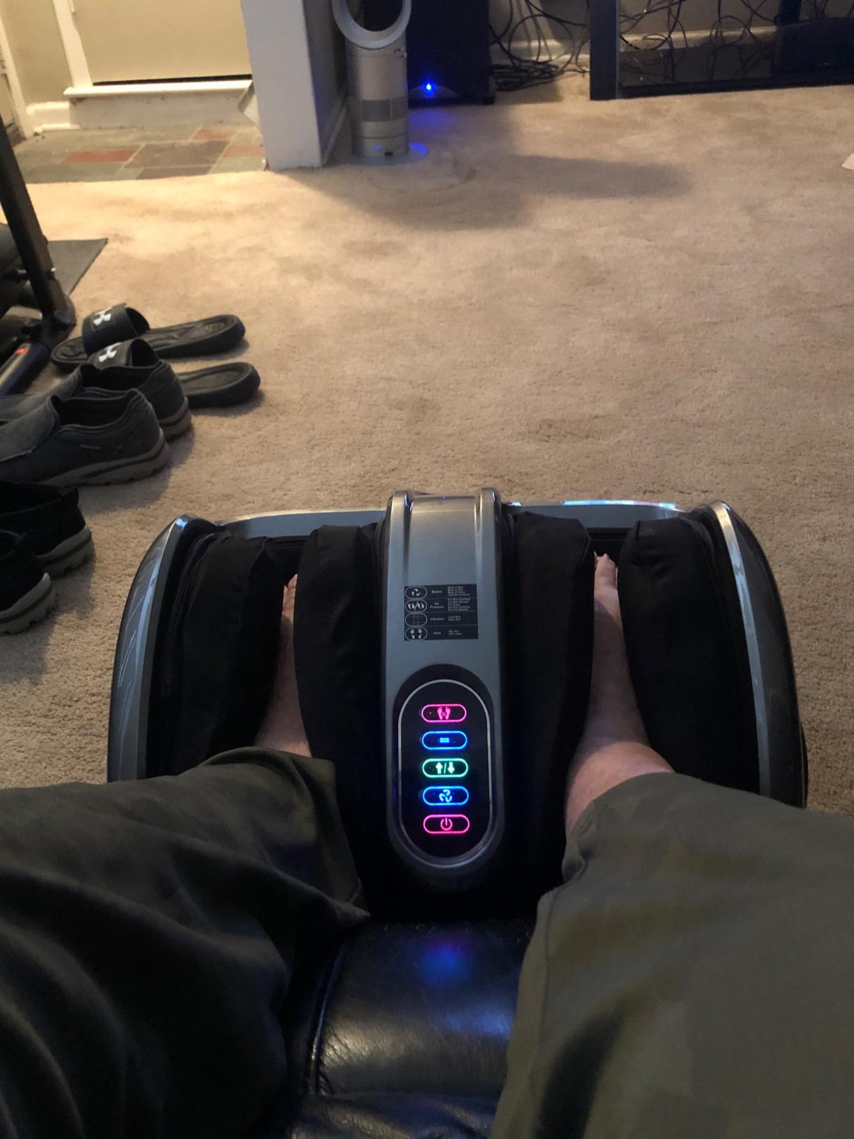 Miko Shiatsu Foot Massager with Heat and Deep Kneading | Charcoal; circulation and pain relief; for plantar fasciitis, neuropathy and diabetics; fits size 15 customer photo 1