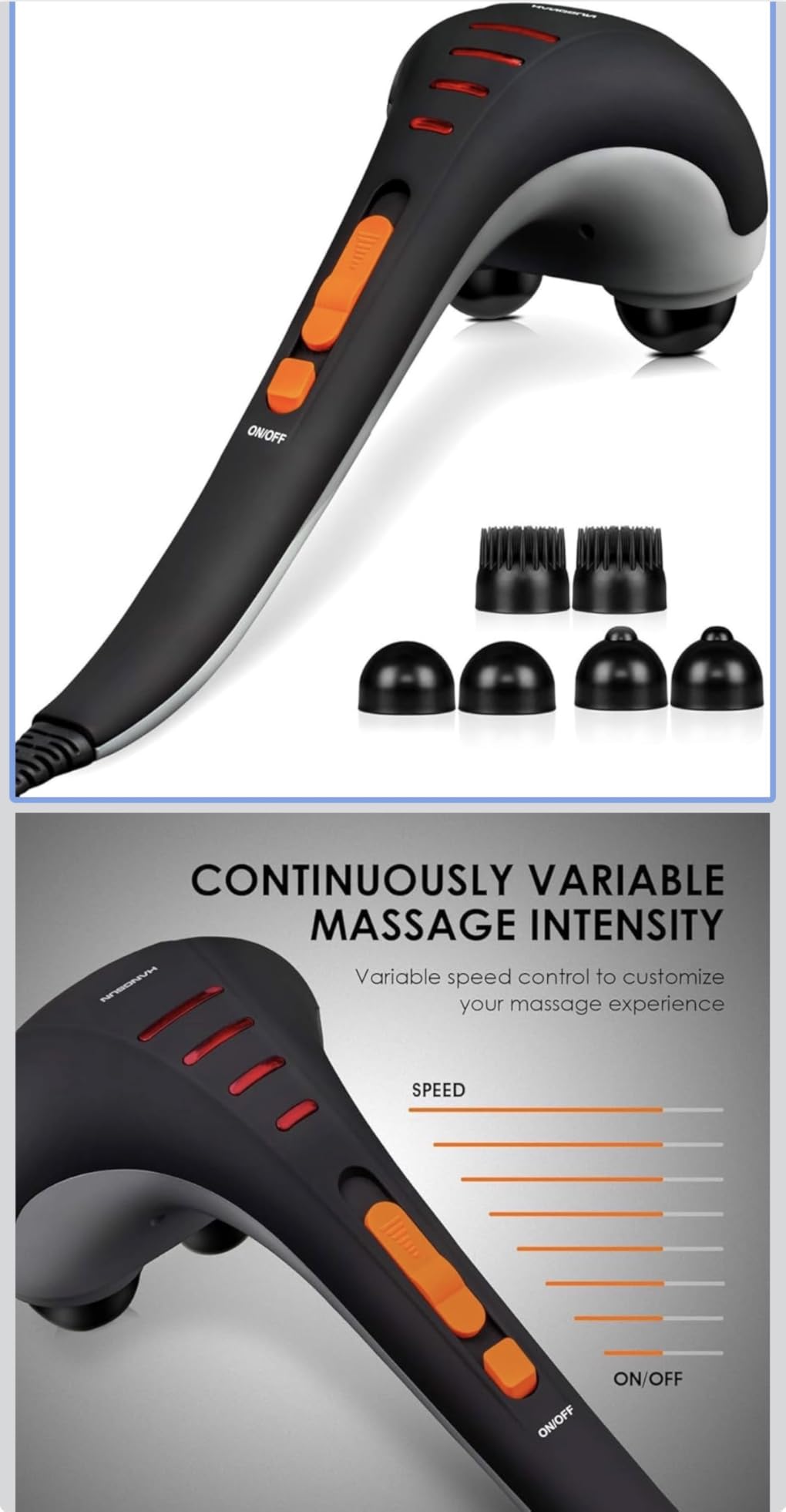 HANGSUN Handheld Neck Back Massager for Pain Relief Deep Tissue, Double Head Full Body Percussion Massage MG400 for Shoulder, Leg, Foot, Muscles customer photo 2