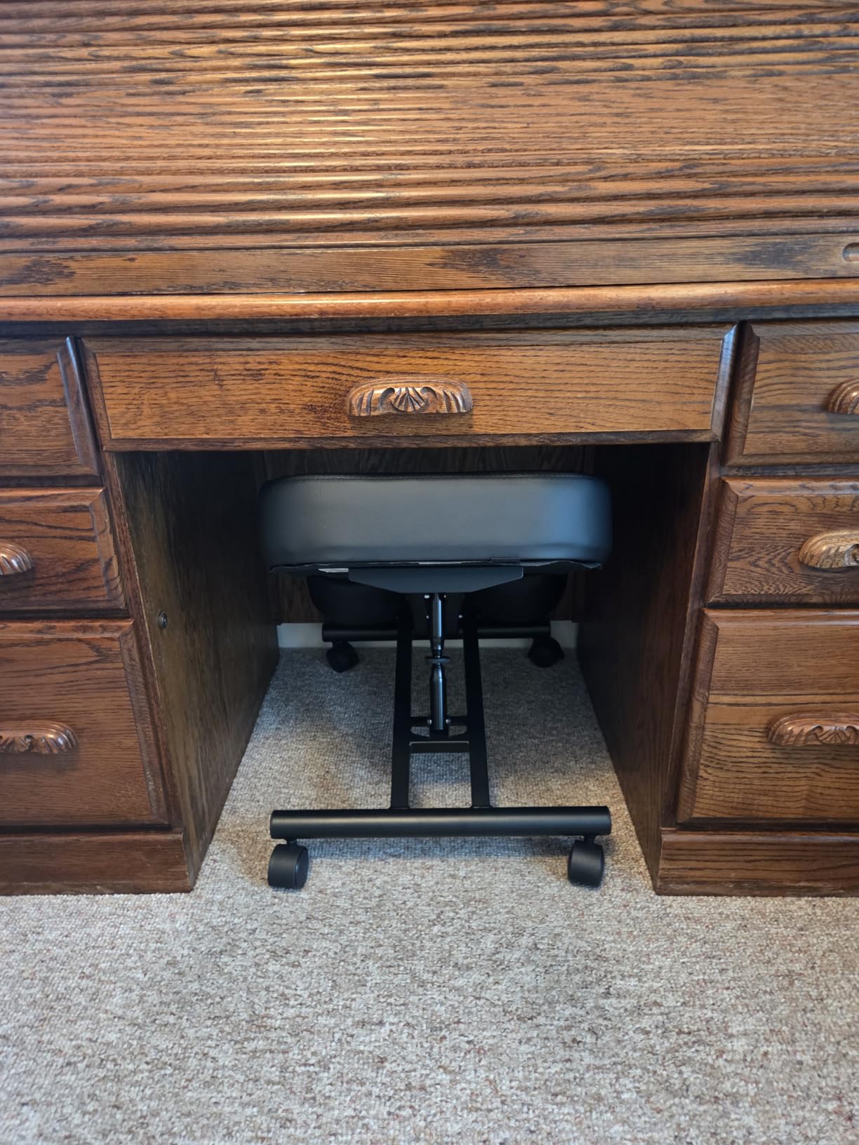 Ergonomic Kneeling Chair, Adjustable Stool for Home and Office - Improve Your Posture with an Angled Seat - Thick Comfortable Moulded Foam Cushions - Brake Casters customer photo 2