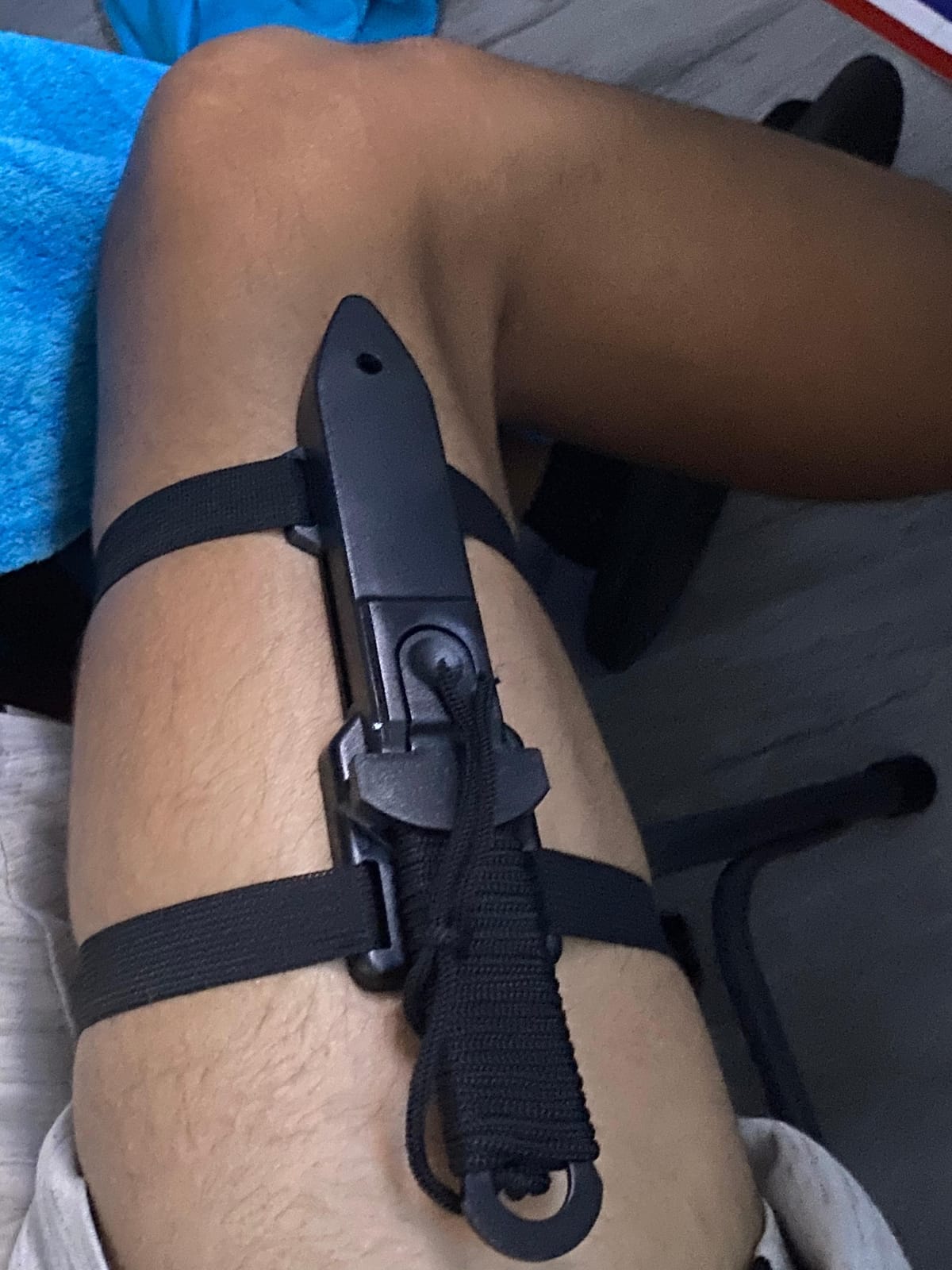 Dive Knife - Scuba Diving Knife with holster, 2 Types Sheath 2 Pairs Thigh Leg Straps, Black Premium Divers Knives Shears for Outdoor Spearfishing, Snorkeling customer photo 2