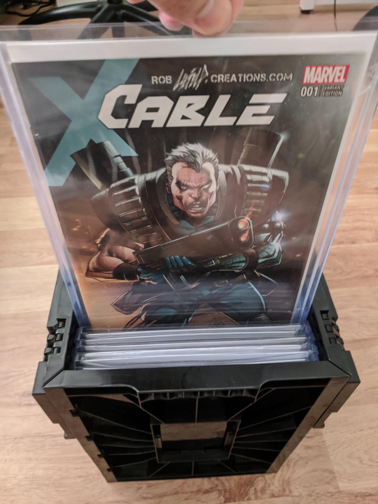 BCW Comic Bin, Black - Holds 150 Comics, Acid Free Storage and Organizer, Heavy Duty Plastic, Stackable, Includes Partition customer photo 1