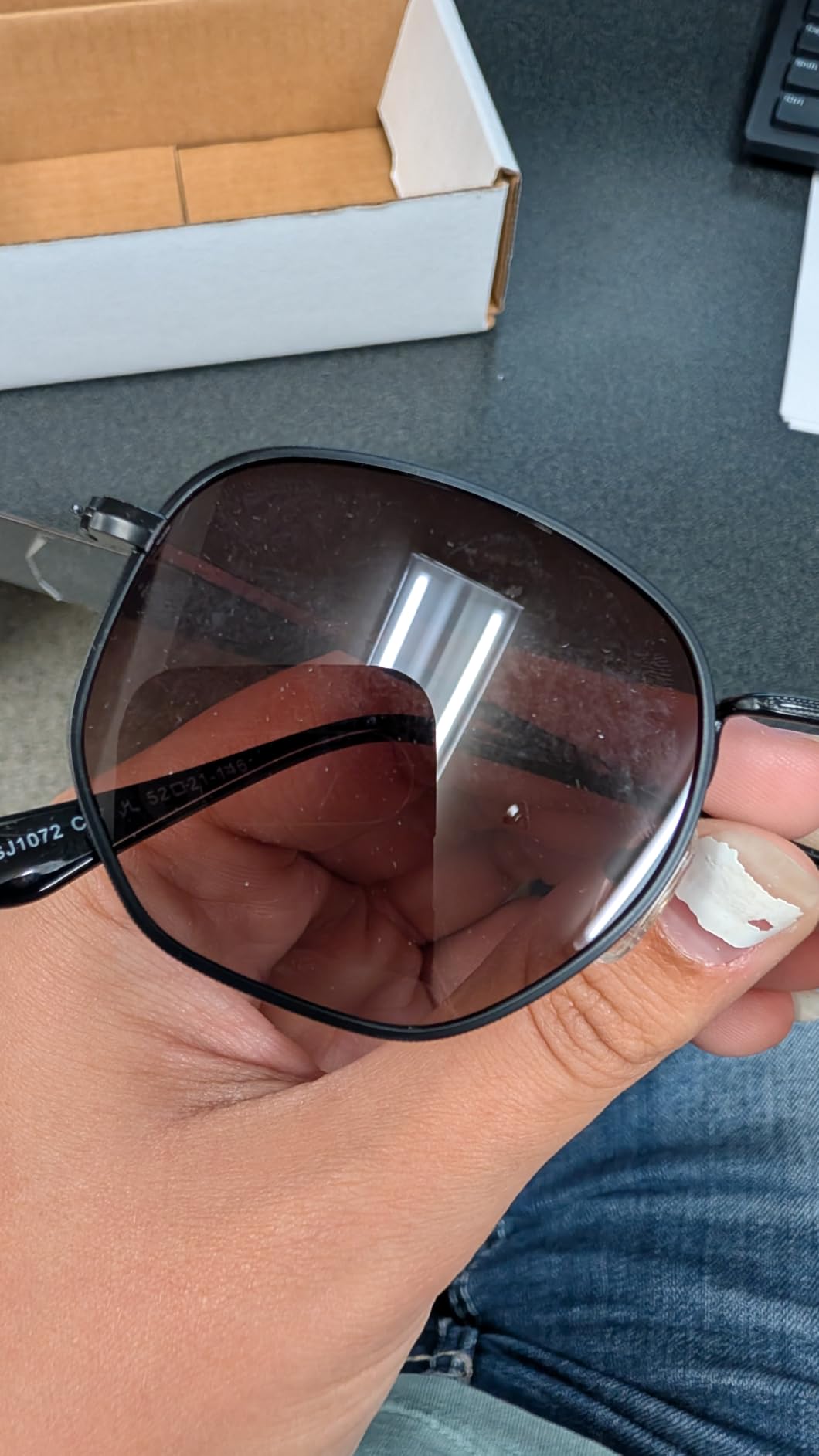 SOJOS Square Polarized Sunglasses Women Men Hexagonal Polygon SJ1072, Small customer photo 2