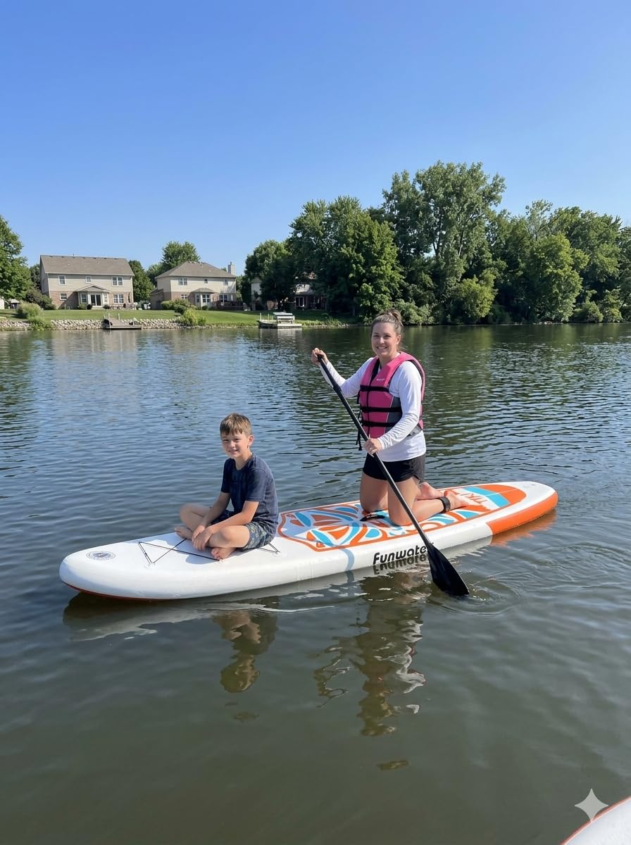 FunWater Inflatable Ultra-Light Stand Up Paddle Board for All Skill Levels with Premium SUP Paddleboard Accessories, Non-Slip Comfort Deck for Youth & Adults customer photo 1