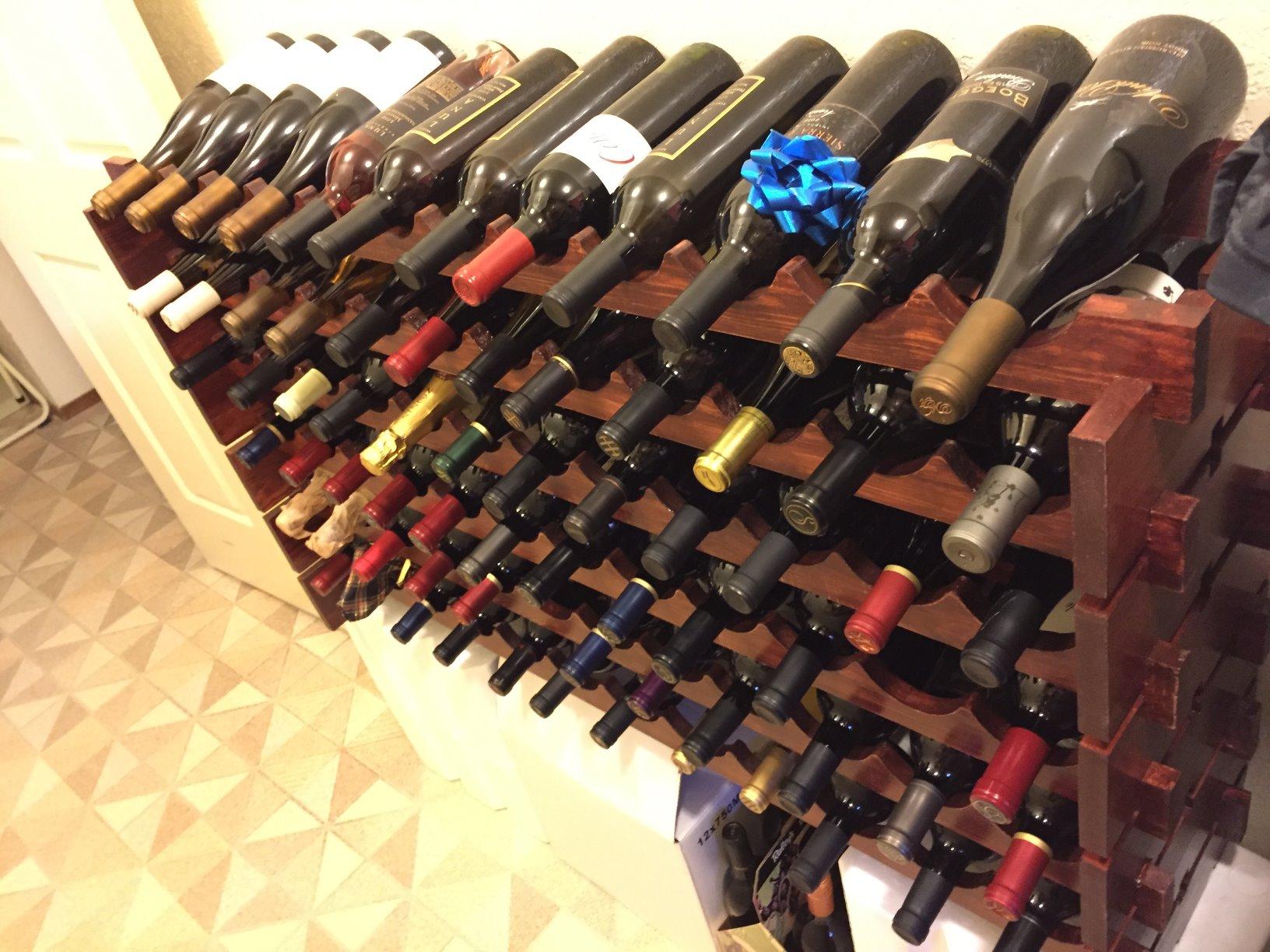 96 Bottles Stackable Modular Wine Rack, 8-Tier Wooden Wine Storage Rack Freestanding Wine Holder Display Shelves, Wobble-Free Shelves, Solid Wood customer photo 1