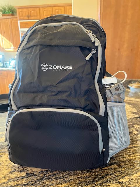 ZOMAKE Lightweight Packable Backpack 30L, Foldable Hiking Backpacks Water Resistant Compact Folding Daypack for Travel(Black) customer photo 1