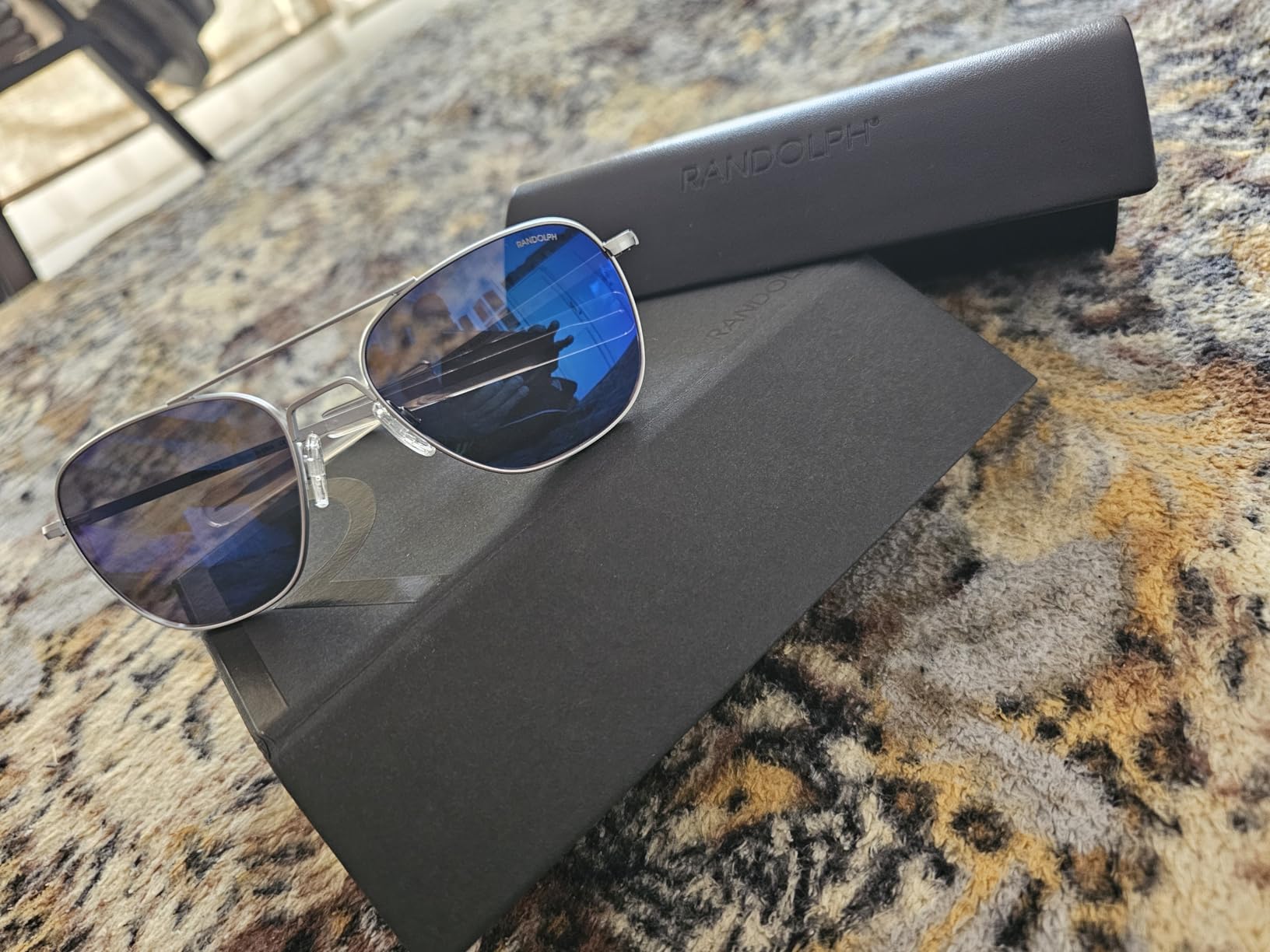 Randolph Eyewear Aviator Sunglasses for Men & Women - Matte Chrome UV Protection customer photo 2