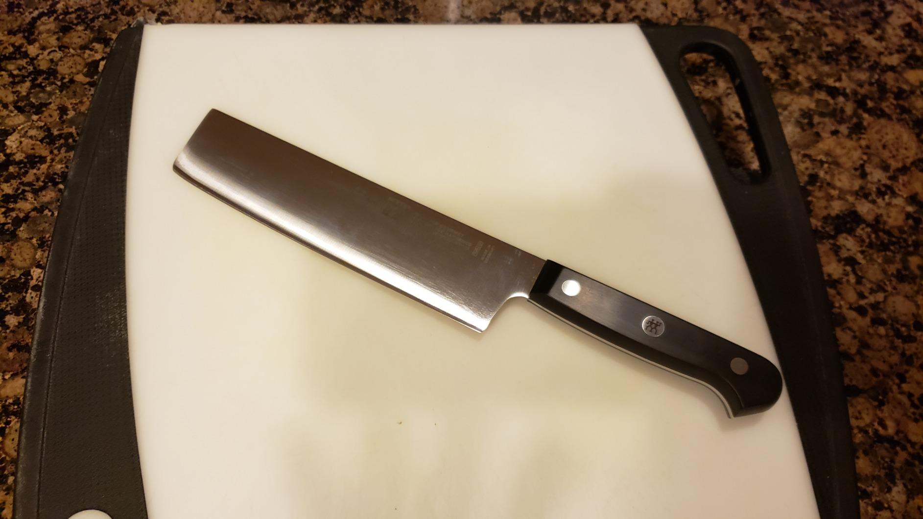 ZWILLING Gourmet 6.5-inch Razor-Sharp German Nakiri Knife, Made in Company-Owned German Factory with Special Formula Steel perfected for almost 300 Years, Dishwasher Safe customer photo 2
