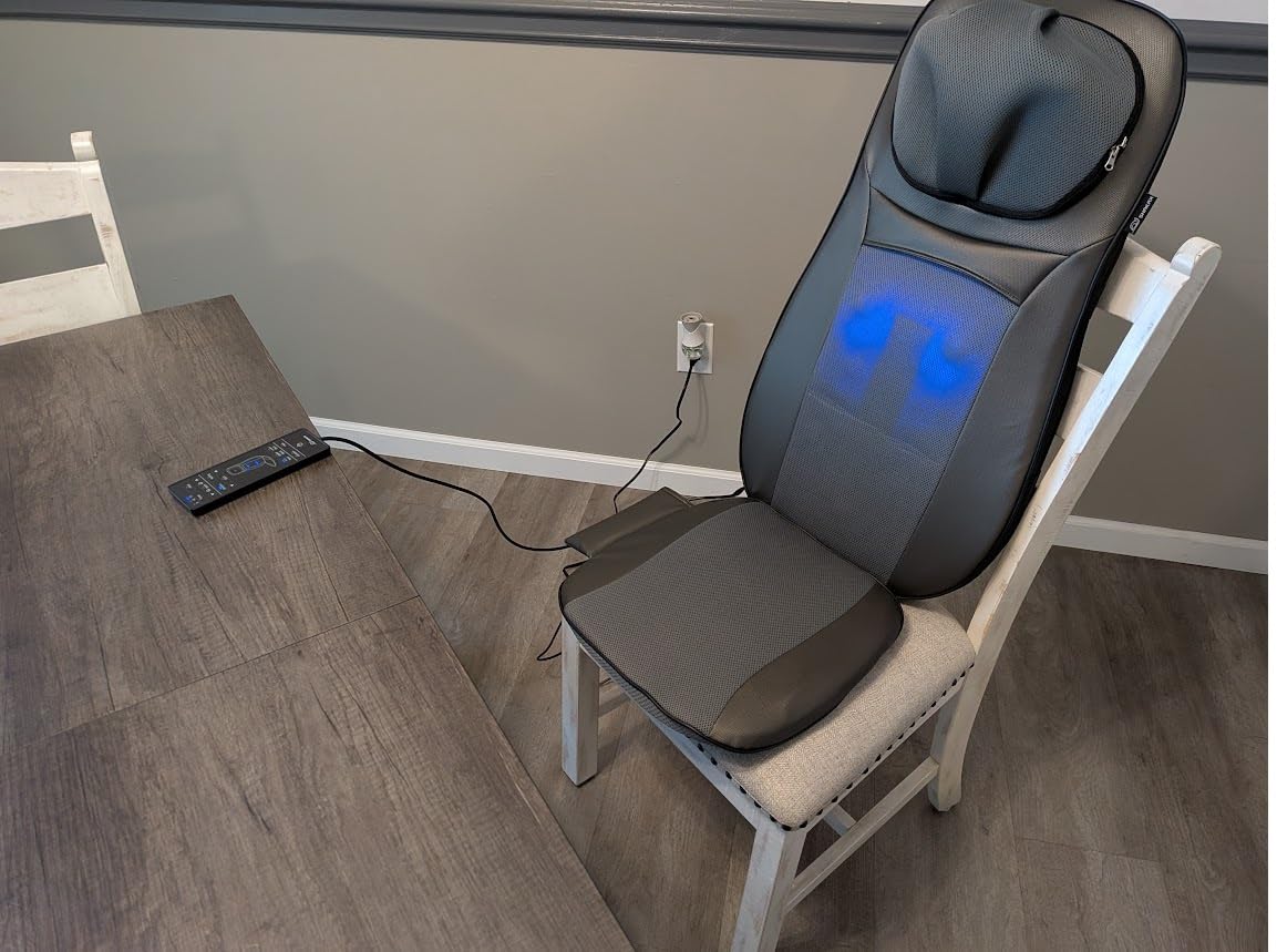 Snailax Shiatsu Neck & Back Massager with Heat Chair Pad, Kneading Massage | Adjustable Neck Massage, Spot & Rolling Massage, Seat Vibration, 5/10/15 Min Timer customer photo 1