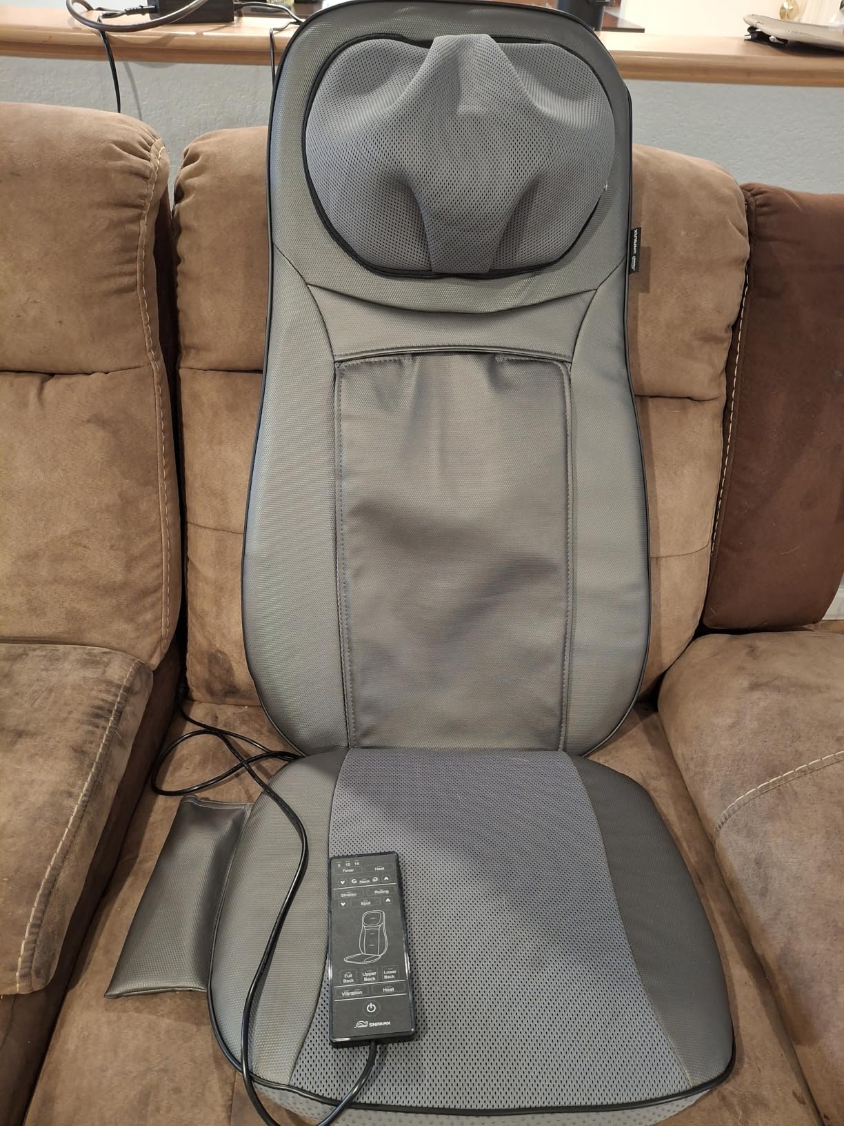 Snailax Shiatsu Neck & Back Massager with Heat Chair Pad, Kneading Massage | Adjustable Neck Massage, Spot & Rolling Massage, Seat Vibration, 5/10/15 Min Timer customer photo 2