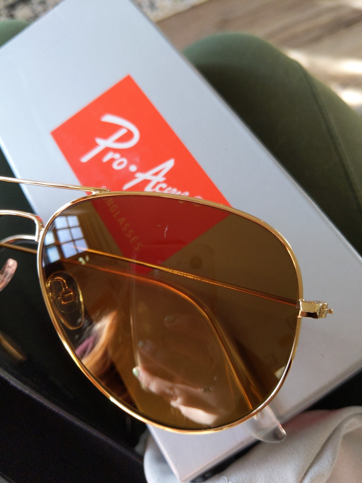 Pro Acme Classic Aviator Sunglasses Glass Lens Metal UV400 for Men Women customer photo 1