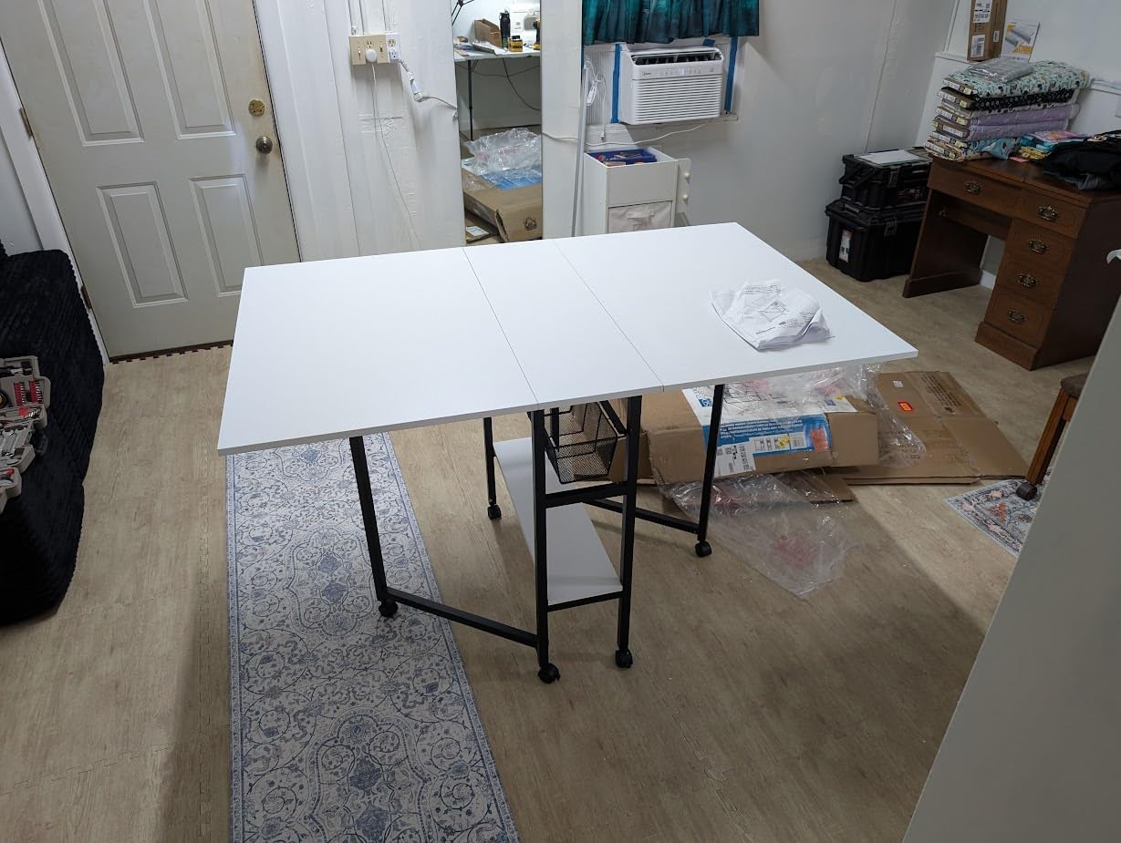 Studio Designs Sew Ready Fabric Cutting Standing Table with Craft Organizers - 58.75