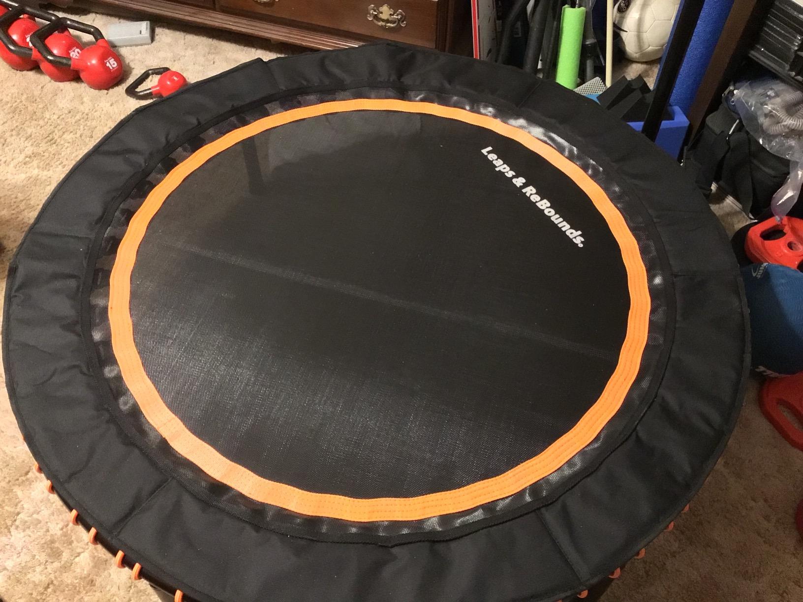Leaps and Rebounds Fitness Trampoline, 40-inch or 48-inch | Adults and Kids Rebounder for Indoor and Outdoor, Up to 270 lbs Low Impact Cardio and Easy Home Workout customer photo 1