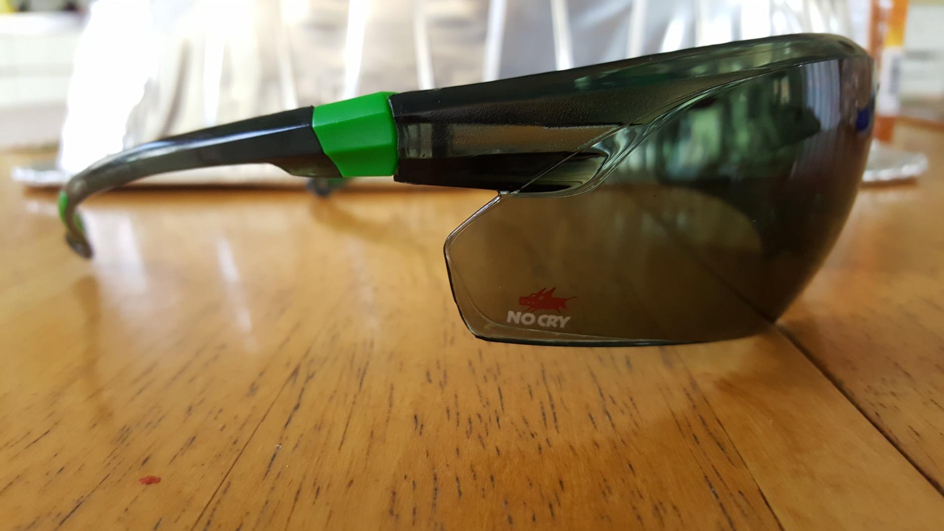 NoCry Safety Sunglasses with Green Tinted Wraparound Lenses; Tinted Safety Glasses for Men and Women with Adjustable Arms & No-Slip Grips; Work Glasses with UV 400 Protection; ANSI Z87.1 Rated customer photo 1