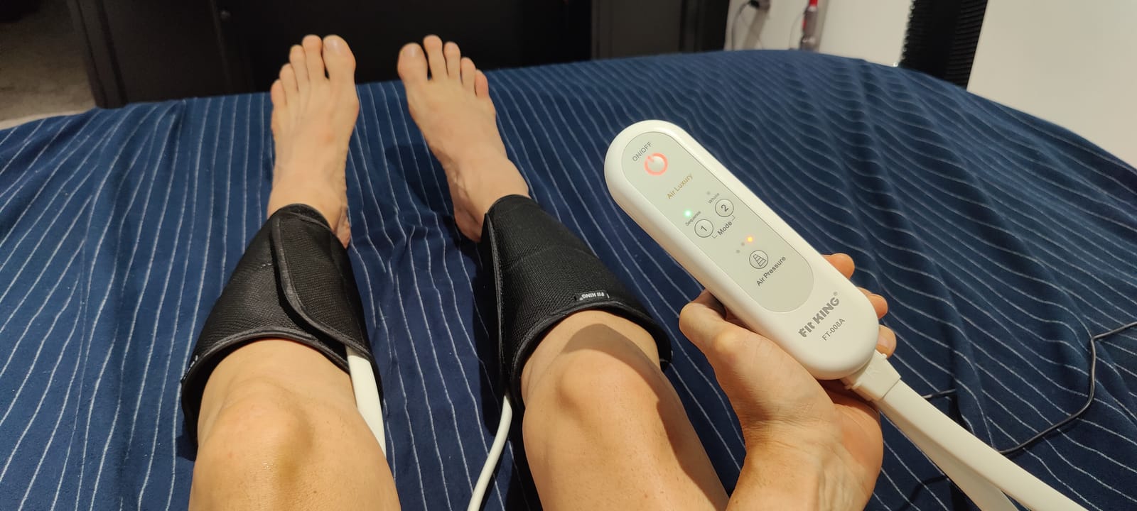 FIT KING Calf Massager, Sequential Air Compression Leg Massager | Compression Device for Circulation and Muscle Relaxation, 2 Modes & 3 Intensities, Adjustable Fabric, FSA-HSA customer photo 2