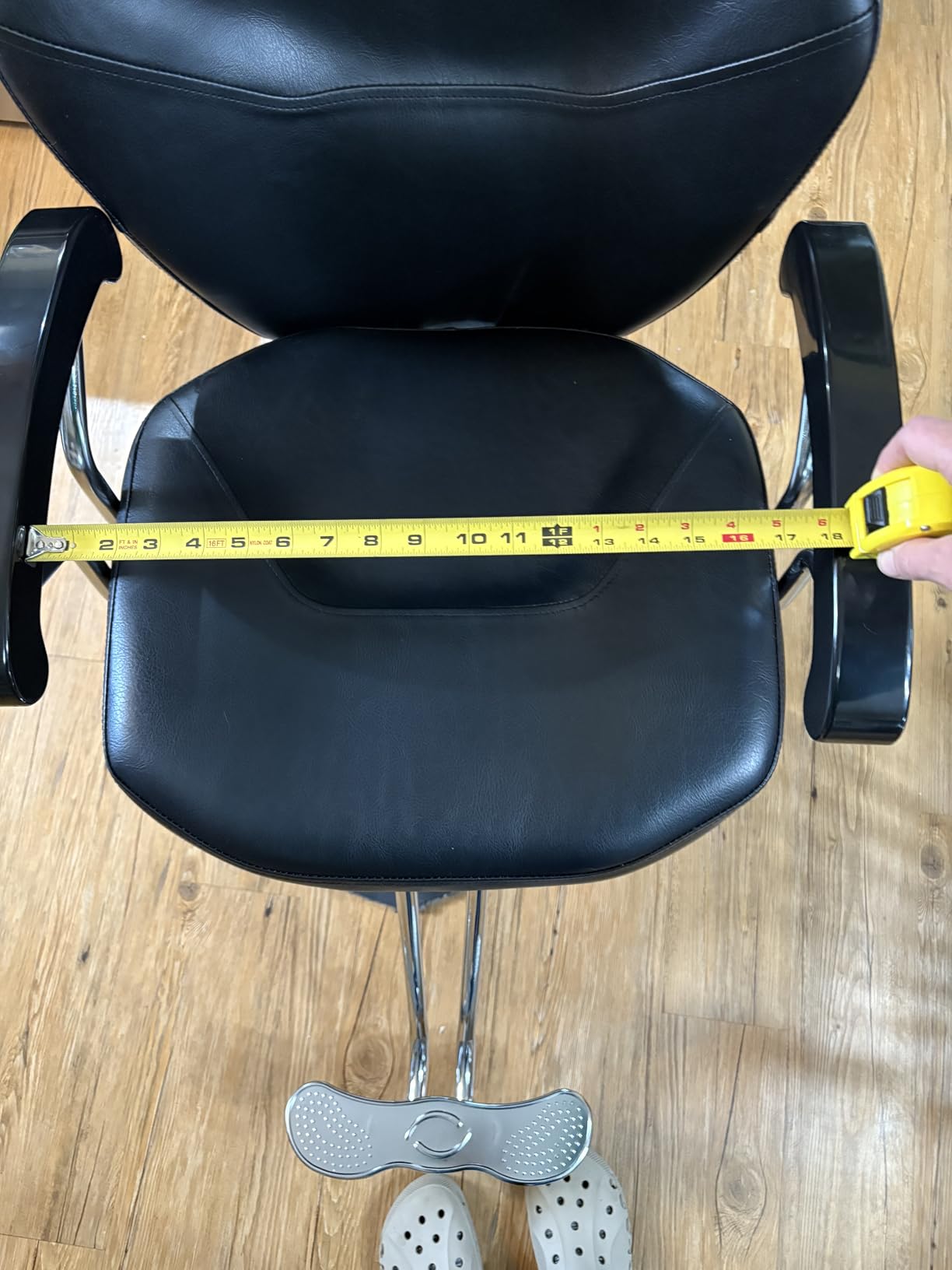 Artist hand Barber Chair for Barbershop Hydraulic Reclining Salon Chair for Hair Stylist - 360° Swivel, 20 Inch Wide Seat, Tattoo & Beauty Spa Equipment, Black PU Leather customer photo 1